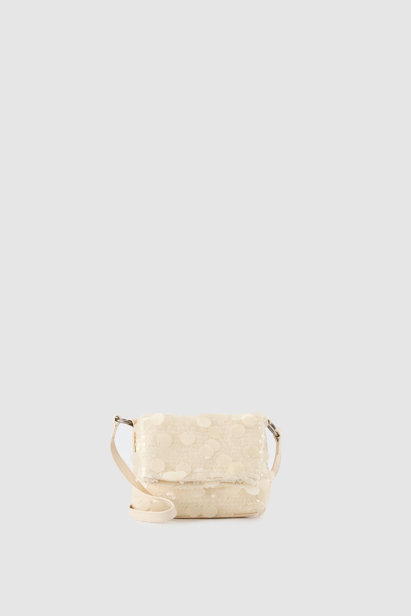 ECRU SEQUIN EMBROIDERY HANDBAG 1