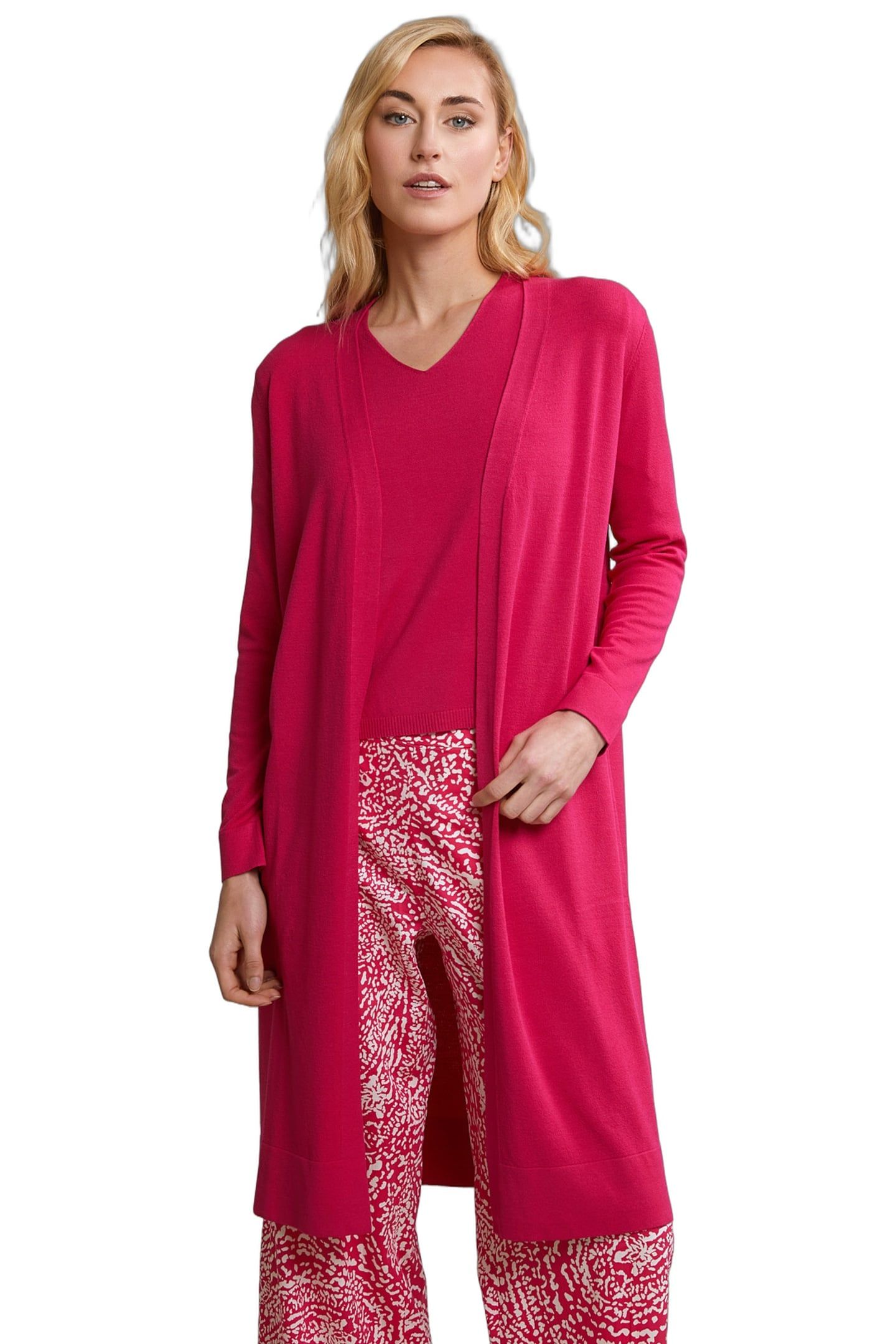 FUCHSIA LONG CARDIGAN LONG SLEEVES 1