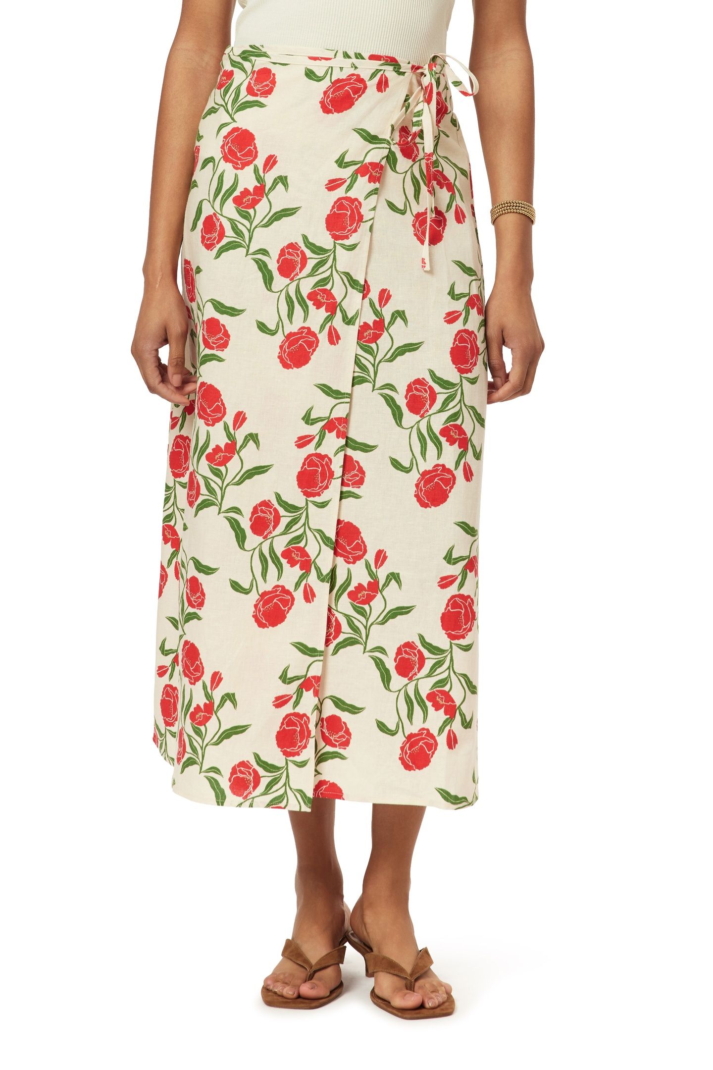 WRAP SKIRT WHITECAP GRAY ALLOVER FLORAL 5