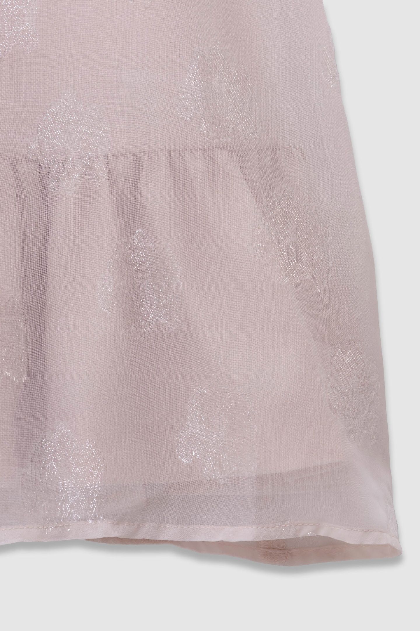 PINK BI-MATERIAL JACQUARD FLOWER PATTERN DRESS 4