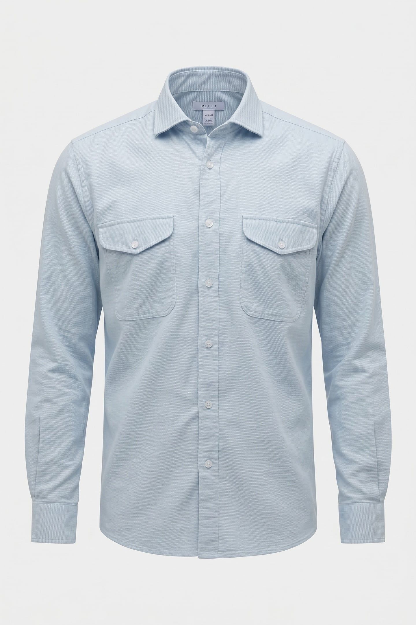 OE HUGO-TEXTURED OVERSHIR LIGHT BLUE 3