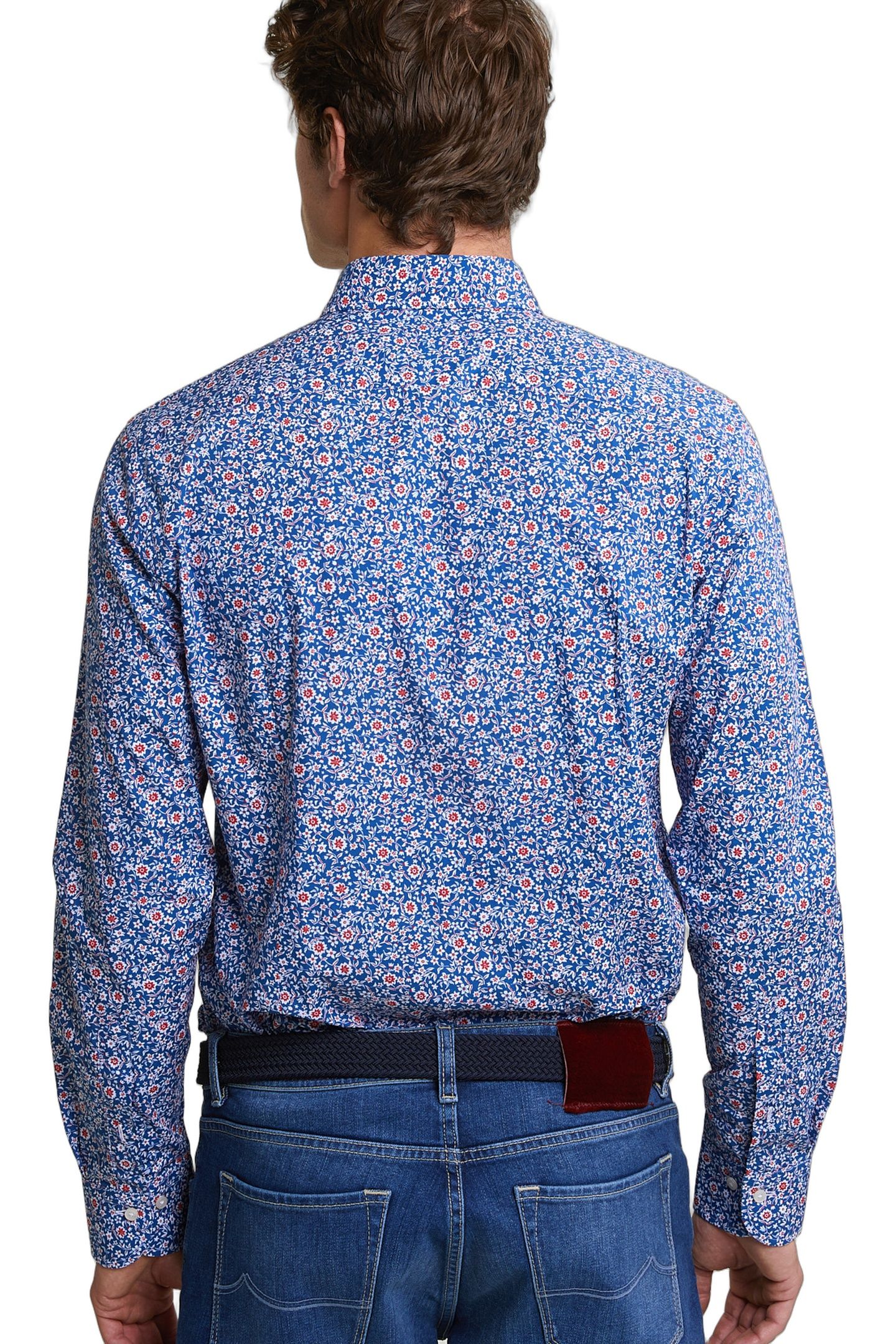 SLIM FIT FLORAL SHIRT BLUE/RED 3