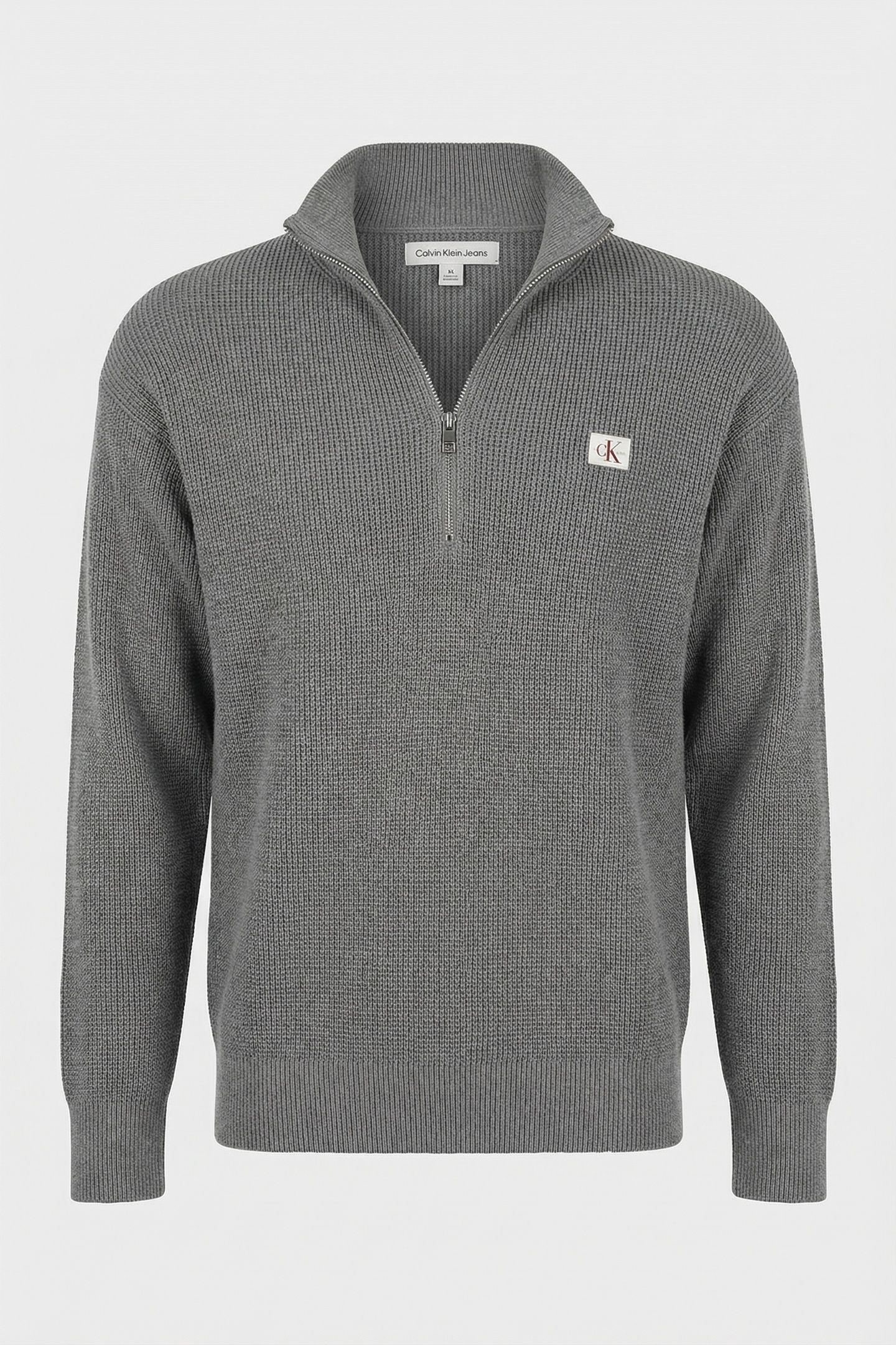 LS EZ COTTON WAFFLE SWEATER MEDIUM GREY HEATHER 3