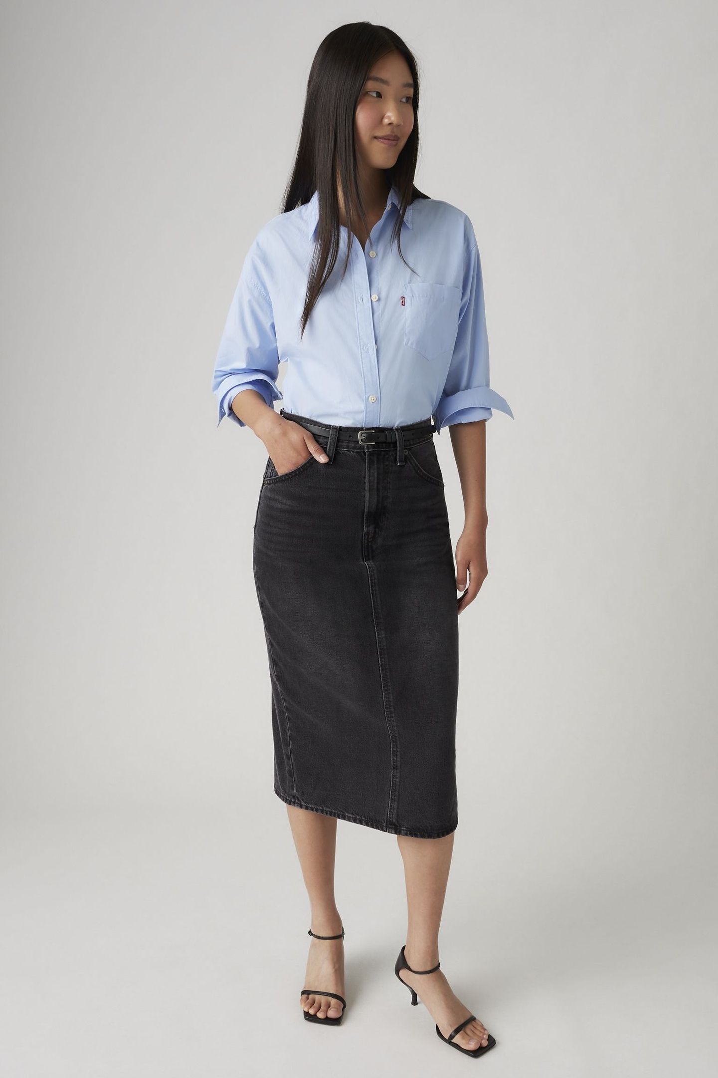 HIGH RISE BACK SLIT SKIRT 3