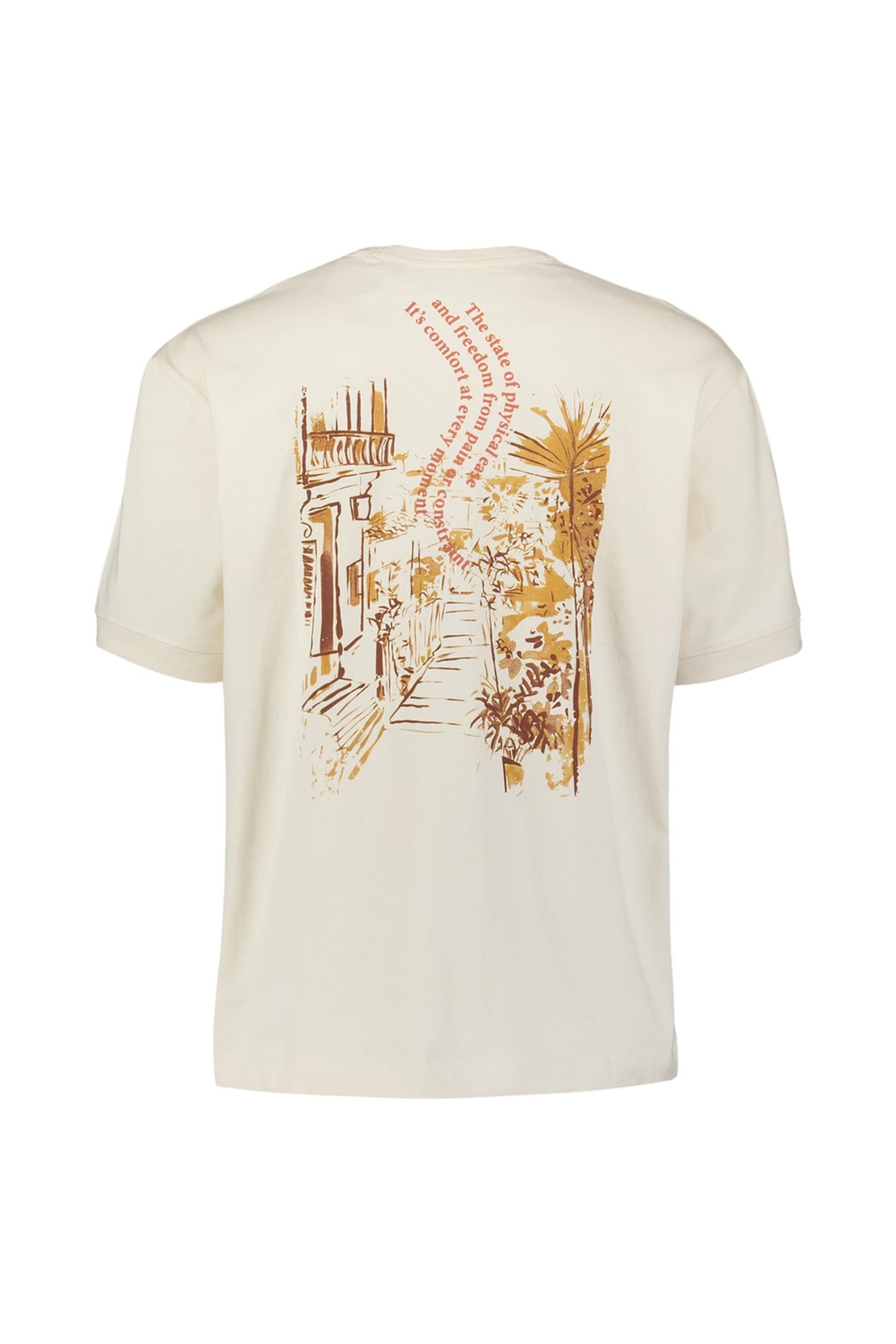 T-SHIRT CREWNECK MELANGE PLACED PRINT OFFWHITE 5