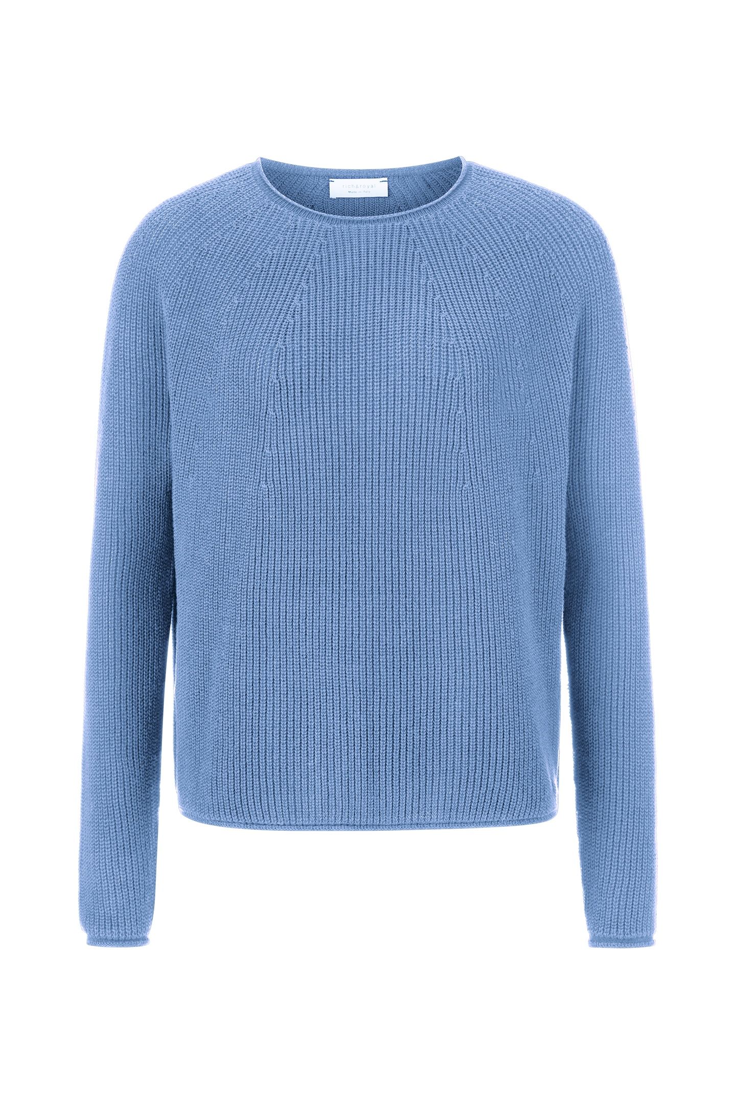 SEAMLESS CREW NECK HALF CARDIGAN VINTAGE BLUE 5