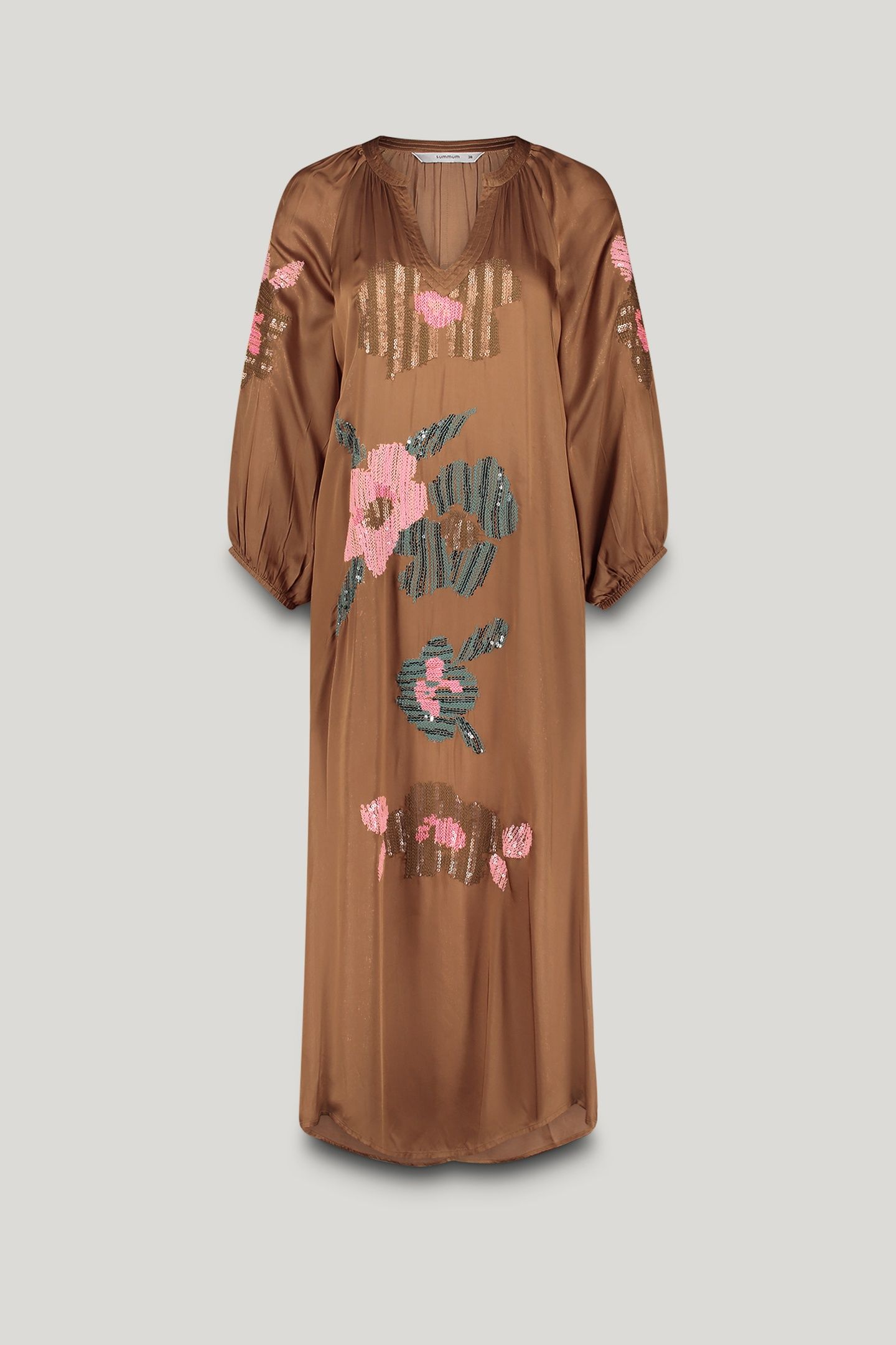 DRESS SOLID SATIN EMBROIDERED PEANUT 4