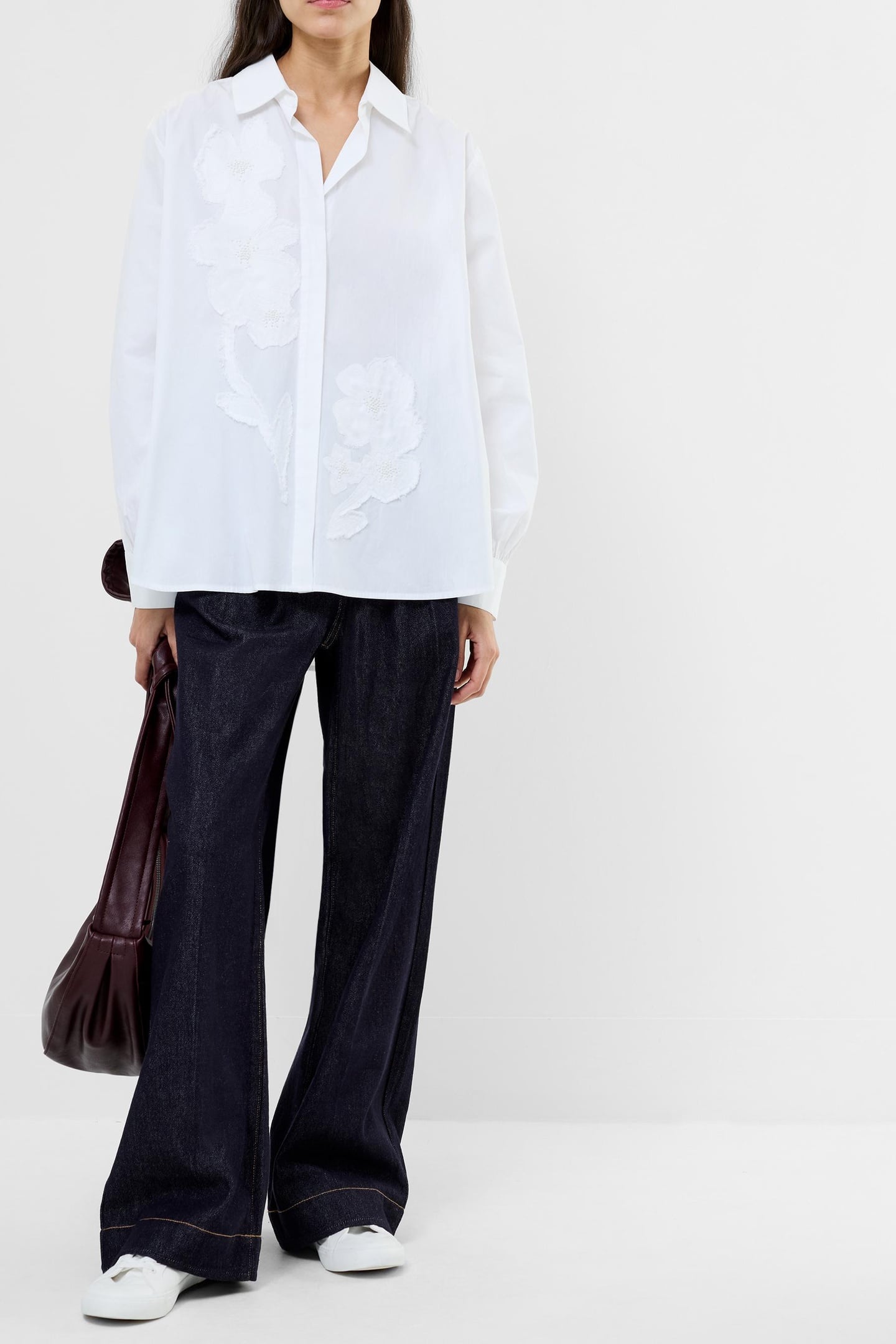 CAMBRIA COTTON EMBELLISHED SHI LINEN WHITE 1