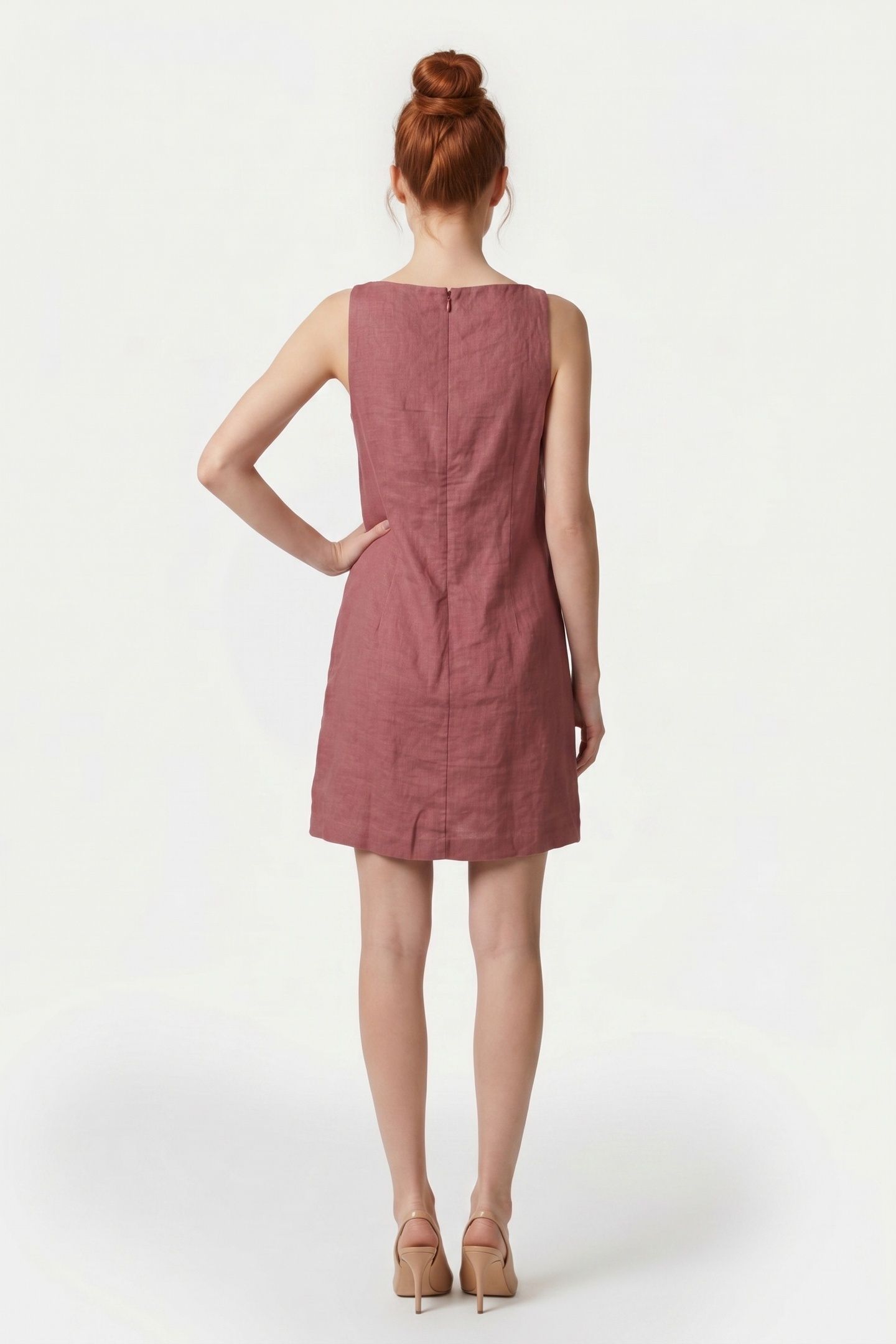 VICKY LINEN DRESS SPEED RED 2