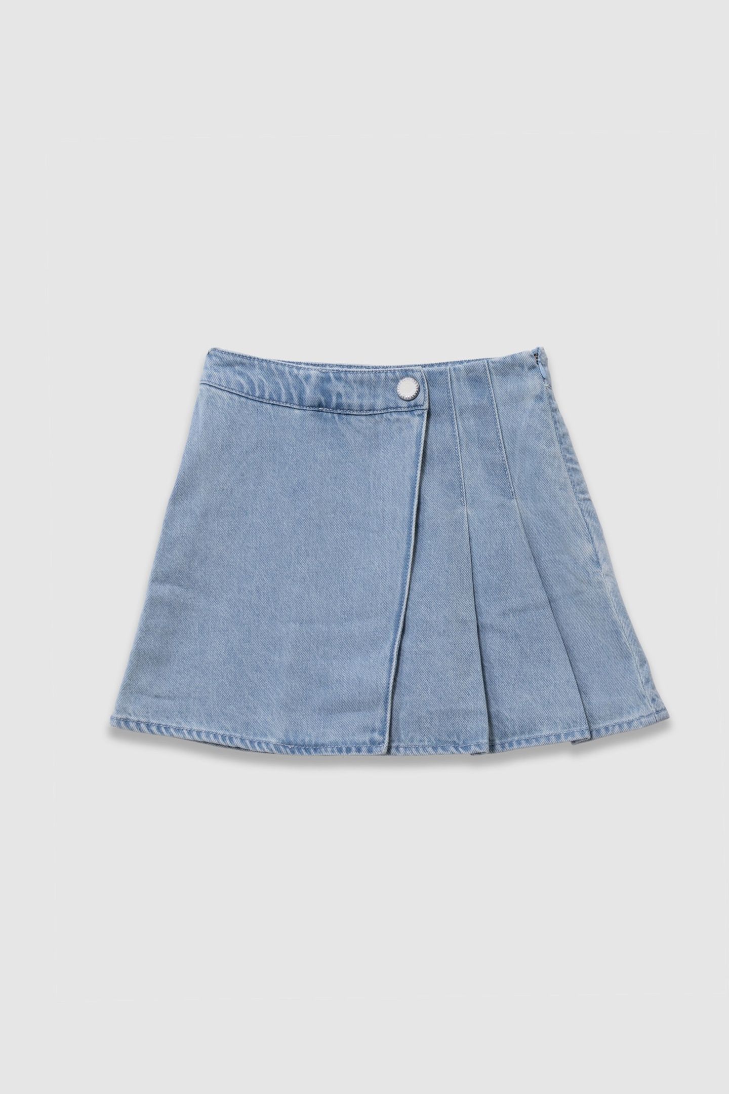 BLUE JEAN SKIRT WITH SIDE PLEATS 1