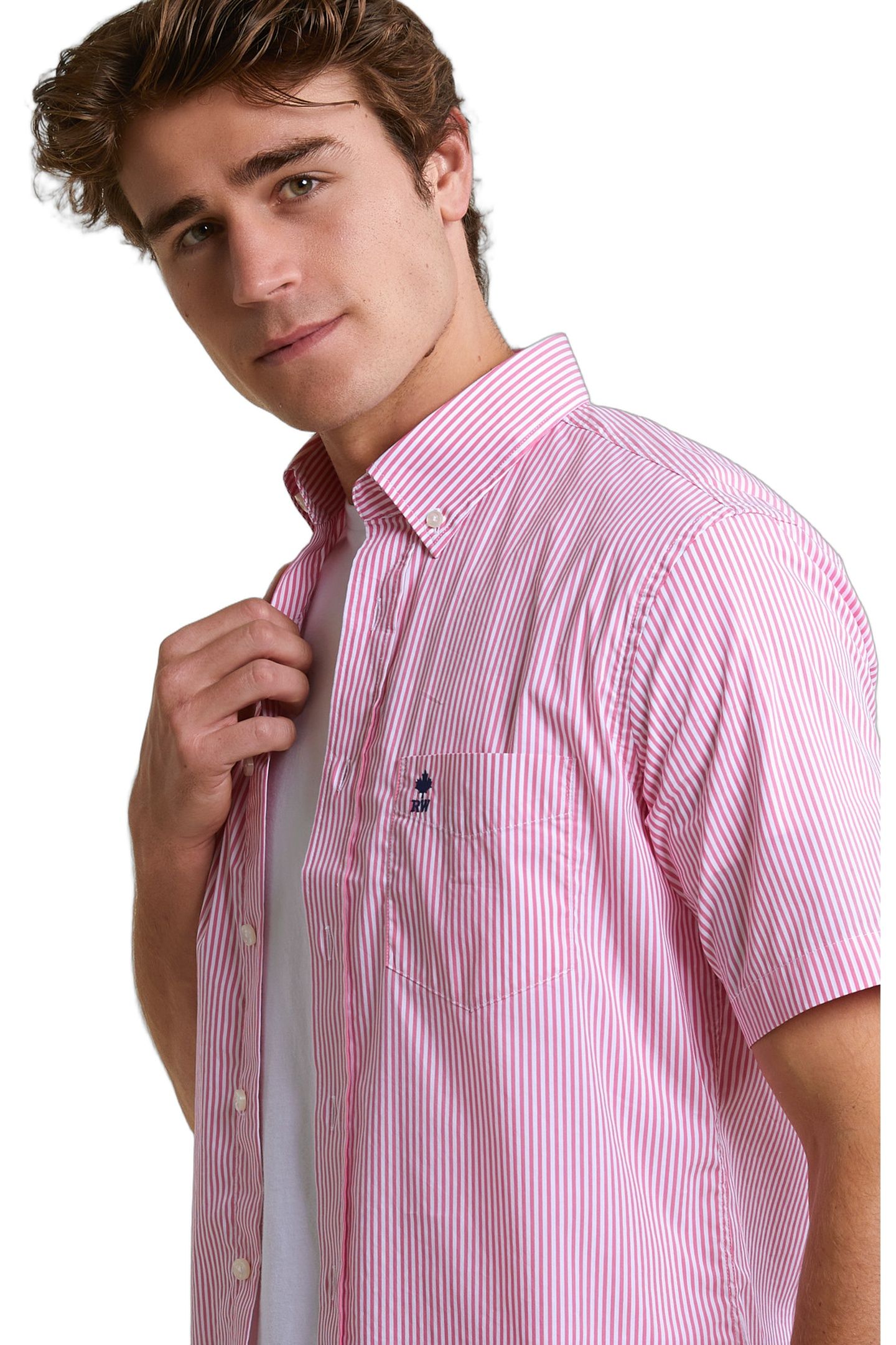 CUSTOM FIT STRIPED PERFORMANCE STRETCH SHIRT SHORT SLEEVES P 3