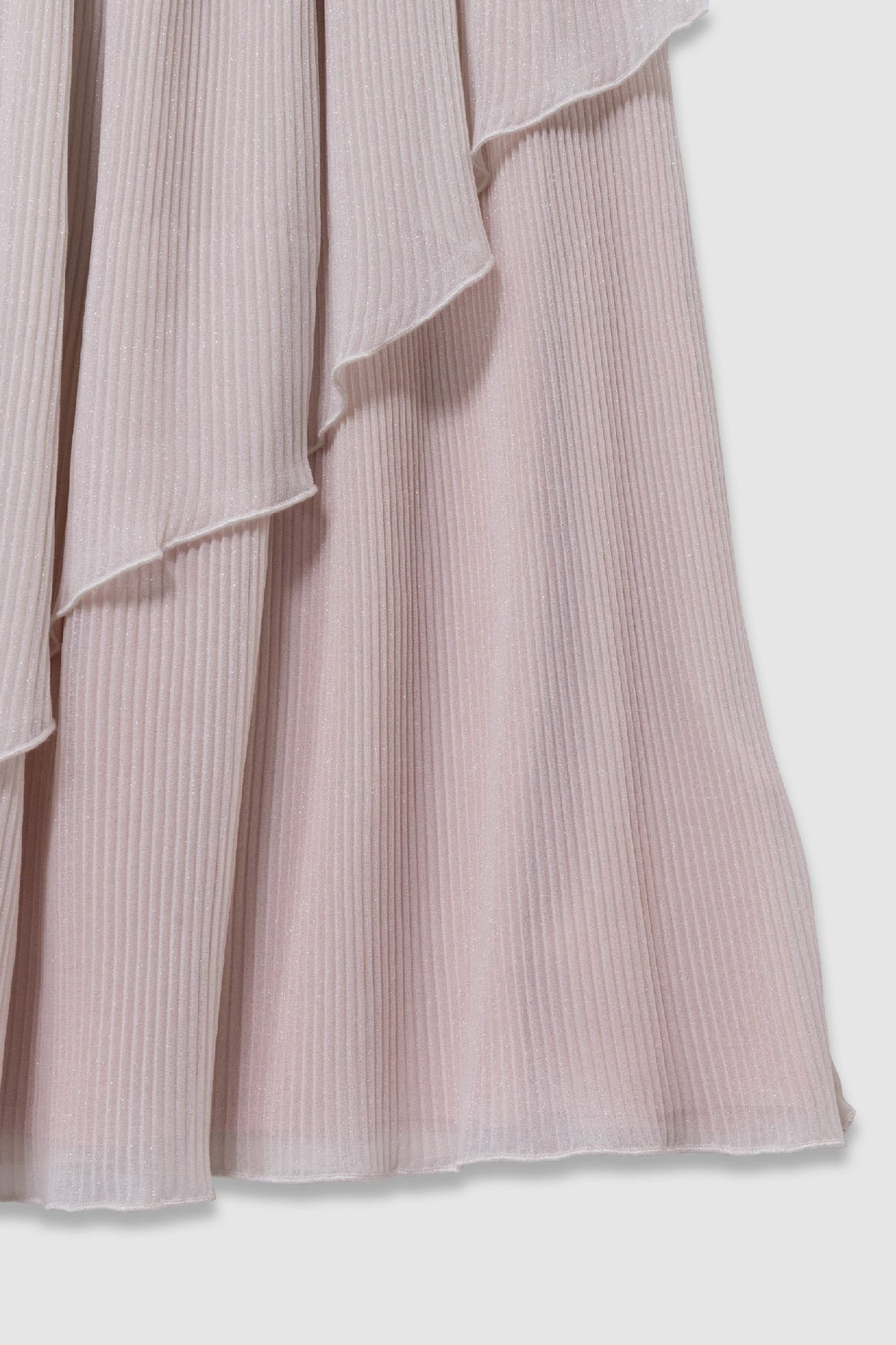 PINK PLEATED SKIRT WITH ASYMMETRICAL FLOUNCE 4