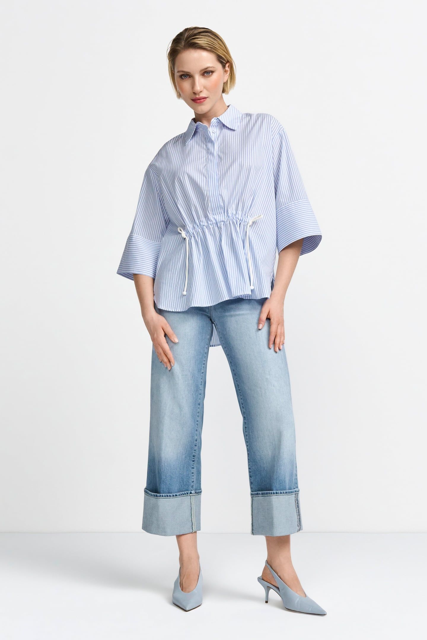 CULOTTE ROLL-UP DENIM ORGANIC DENIM BLUE 1