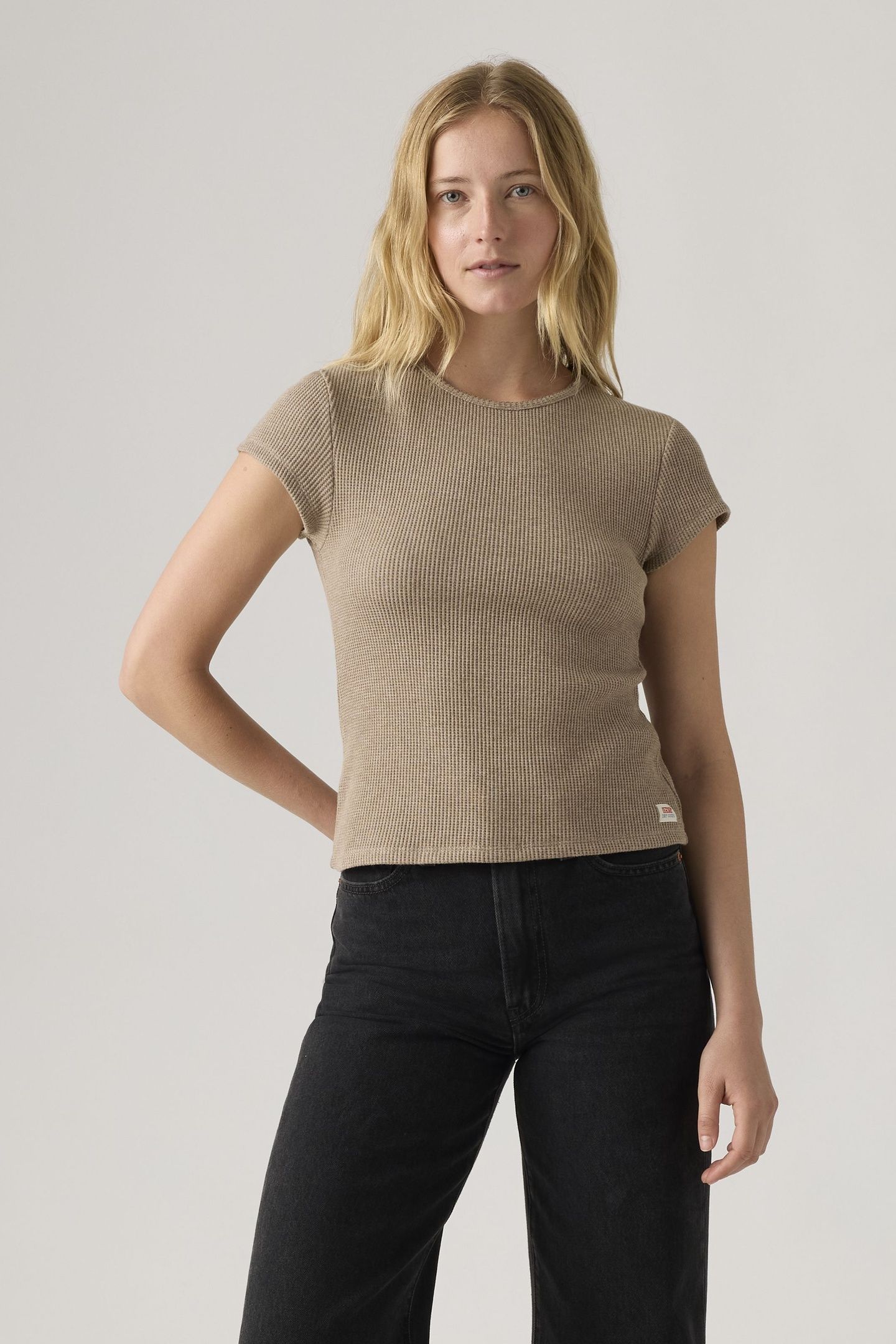 DRY GOODS WAFFLE CAP-SLEEVE TEE 1