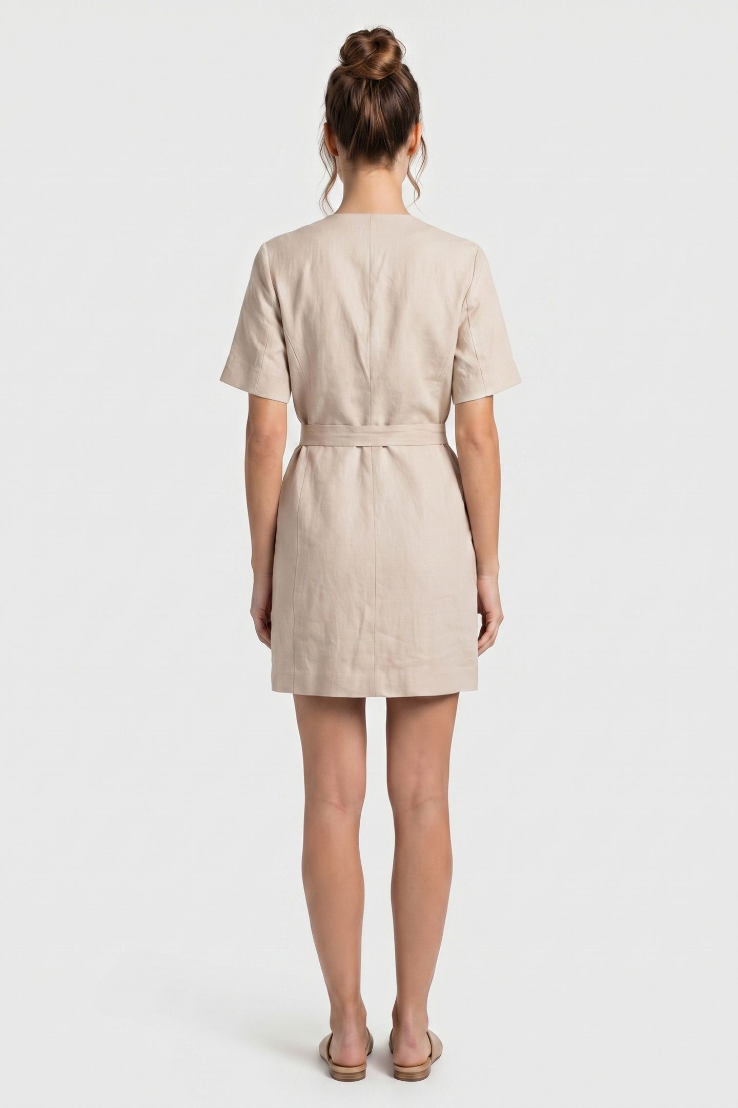 POLINA LINEN DRESS BEIGE 2