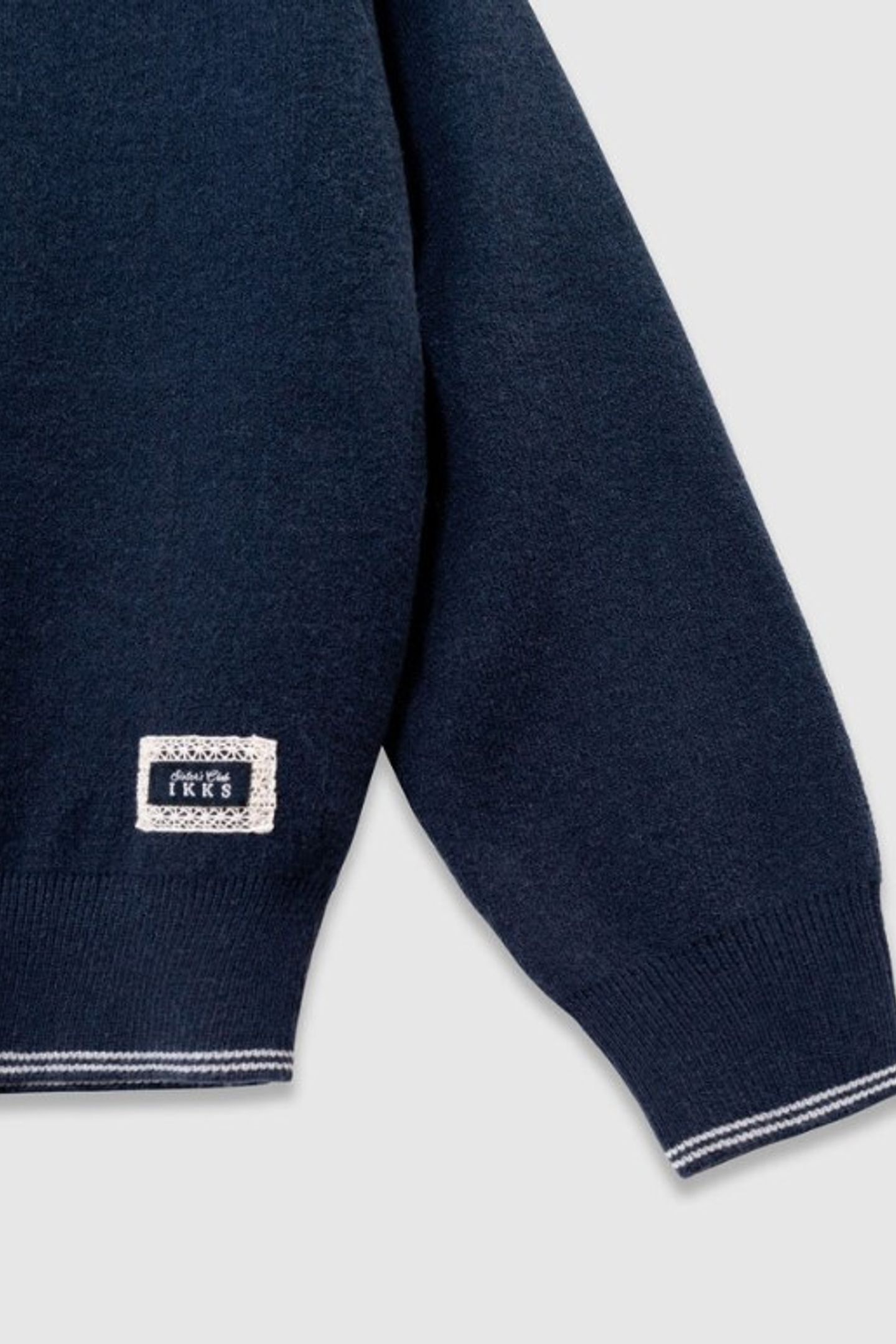 NAVY SWEATER NAVY KNIT COLLAR 5