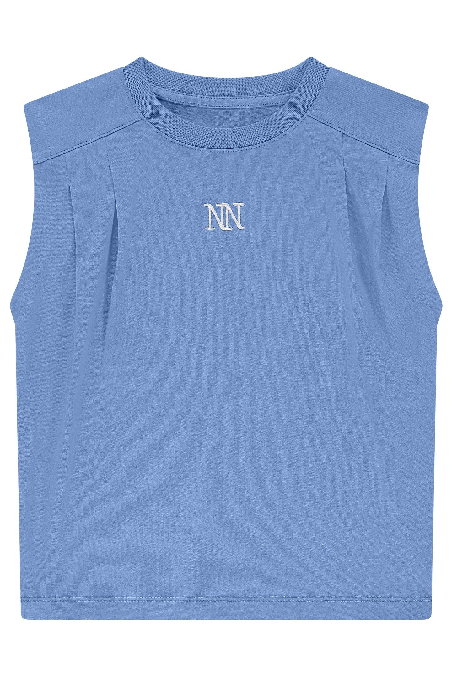 PLEAT T-SHIRT AZUR BLUE 1