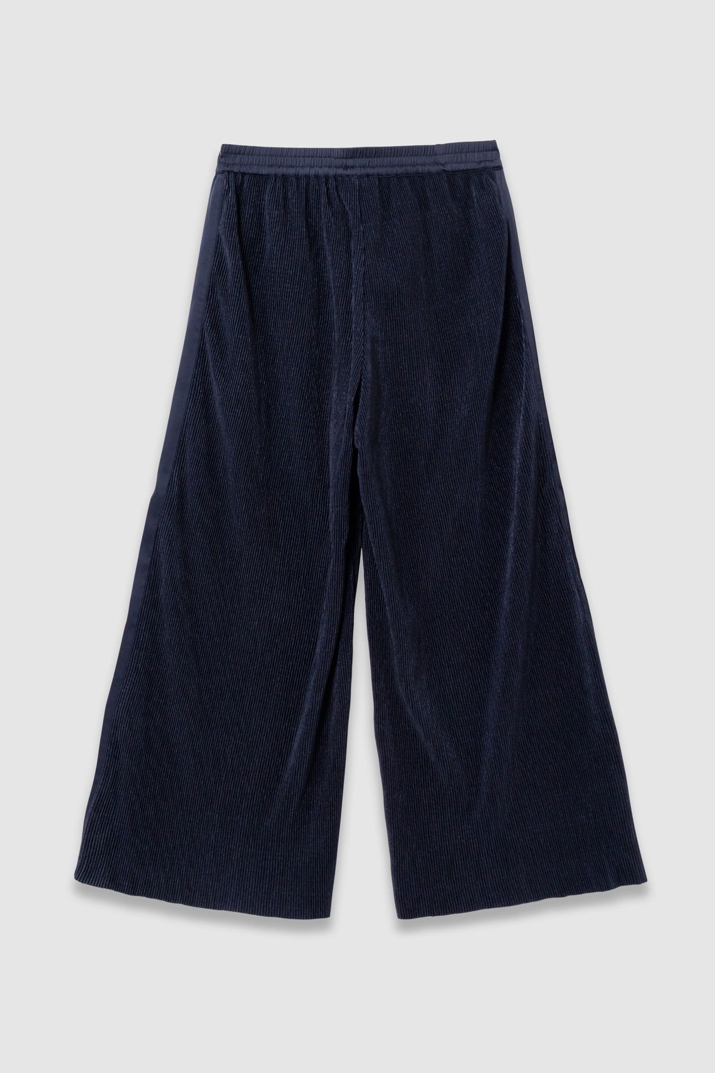 PLEATED NAVY WIDE-LEG PANTS 3