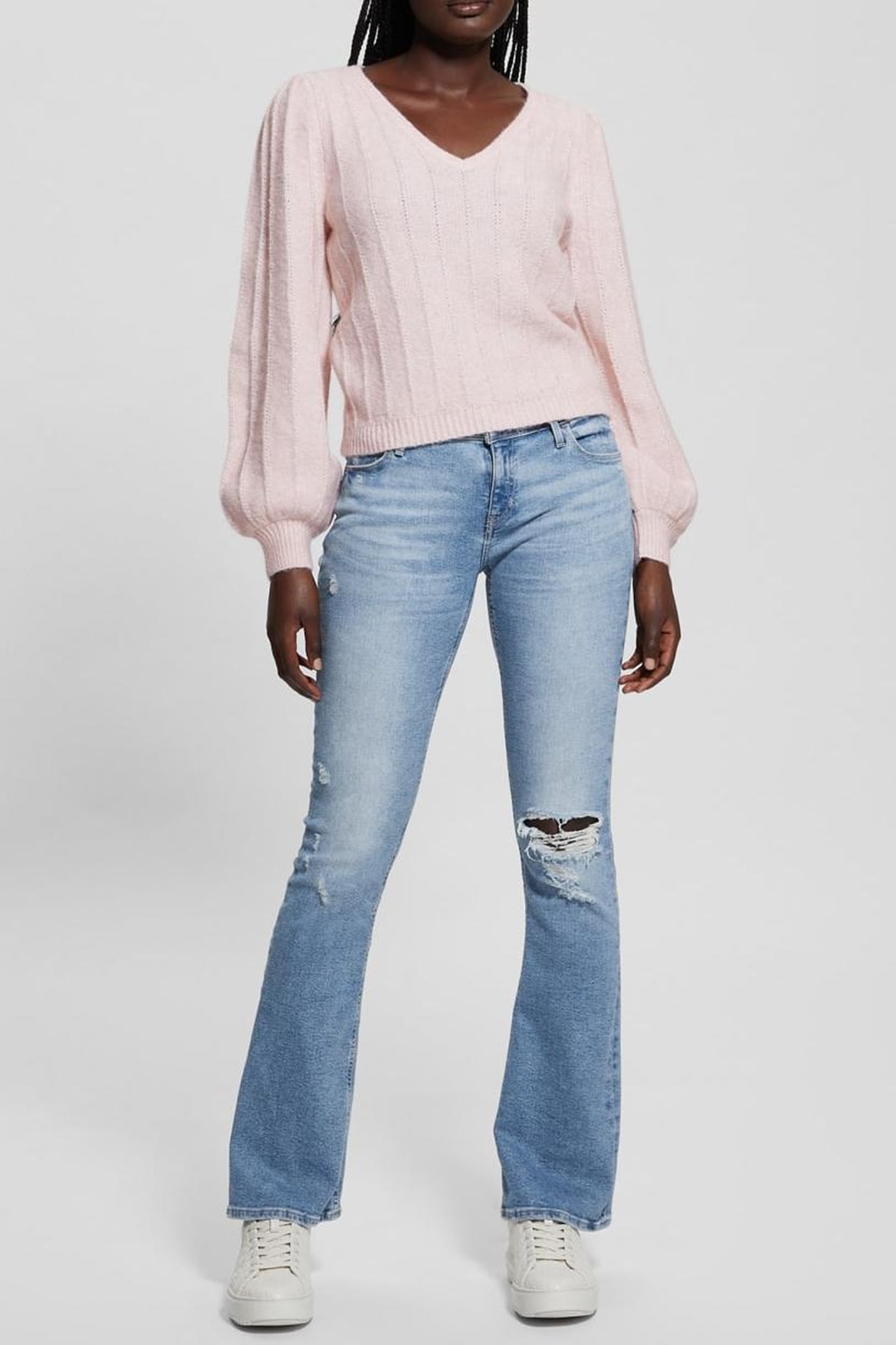GUESS ECO LS VN MADELINE TEXTU LOW KEY PINK 1