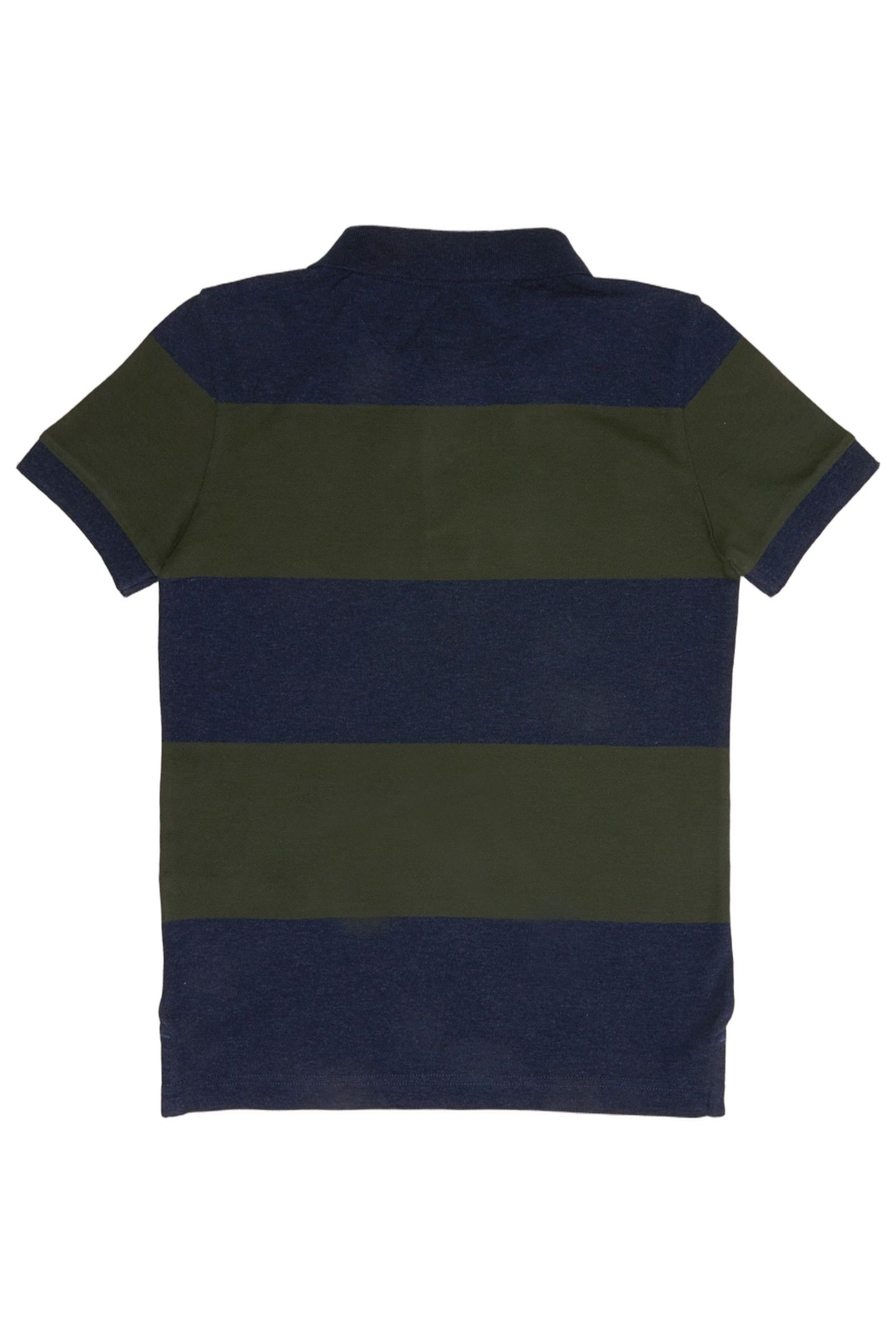 CUSTOM FIT STRIPED STRETCH POLO NIGHT BLUE MIX/FOREST 2