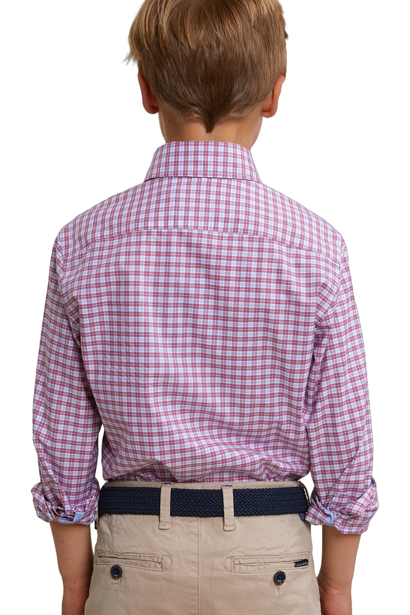 CUSTOM FIT CHECKED SHIRT RED/WHITE 3