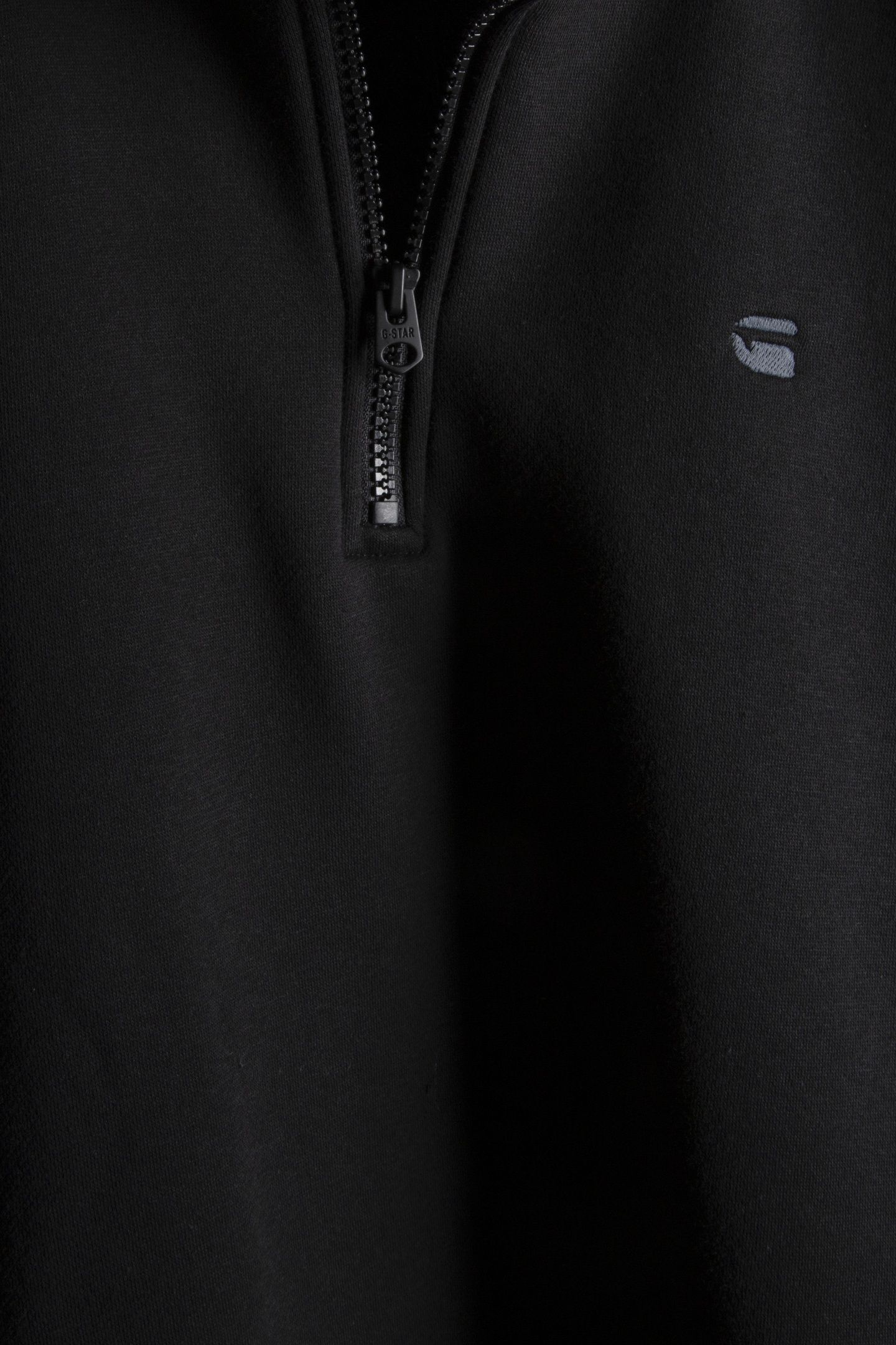 HALF ZIP STAND UP COLLAR SWEAT L/S DK BLACK 4