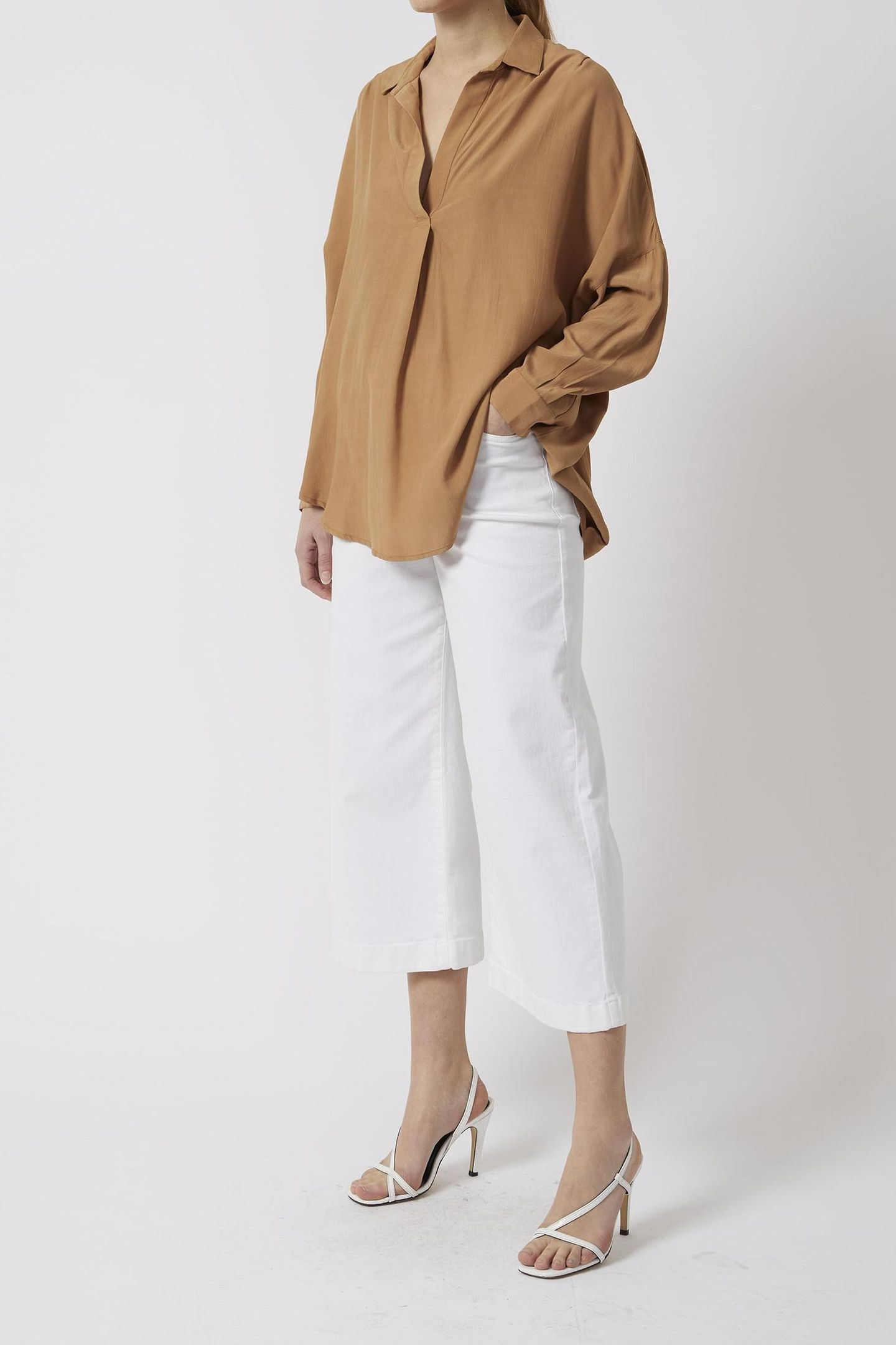RHODES POPLIN POPOVER SHIRT WARM SAND 2