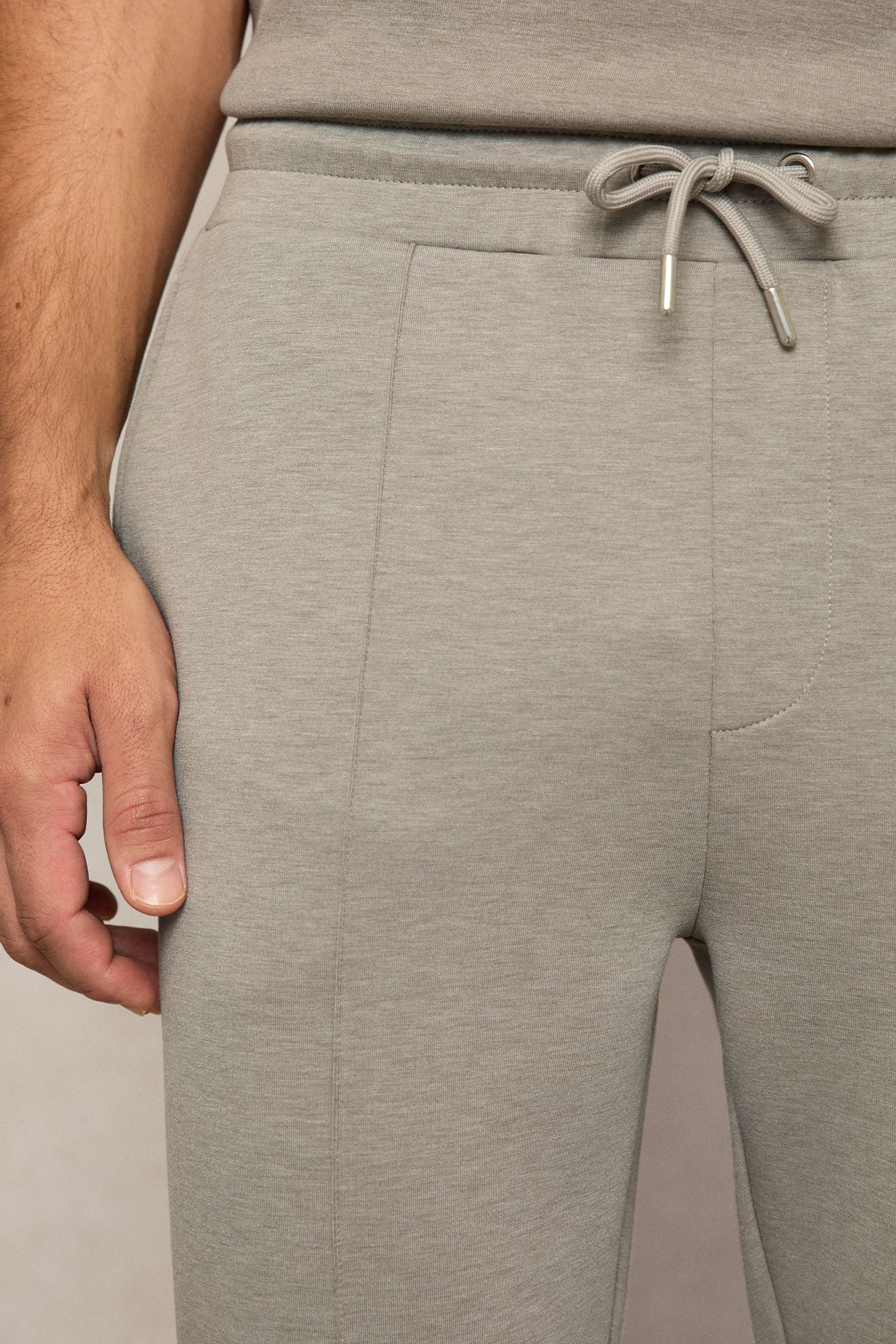 INTERLOCK DRAWSTRING JOGGER TAUPE 7