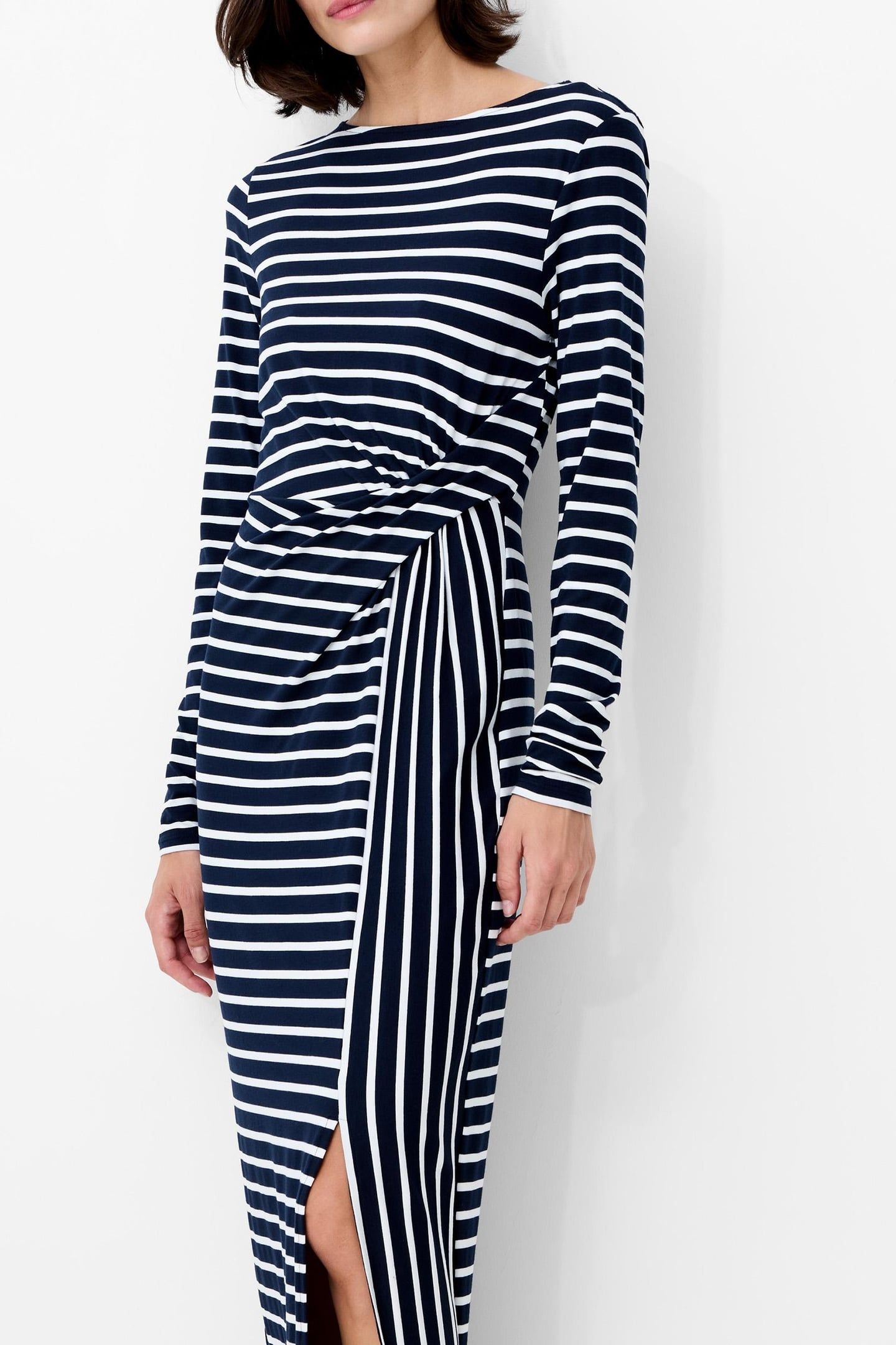 KYRA JERSEY DRESS NAVY WHITE 3