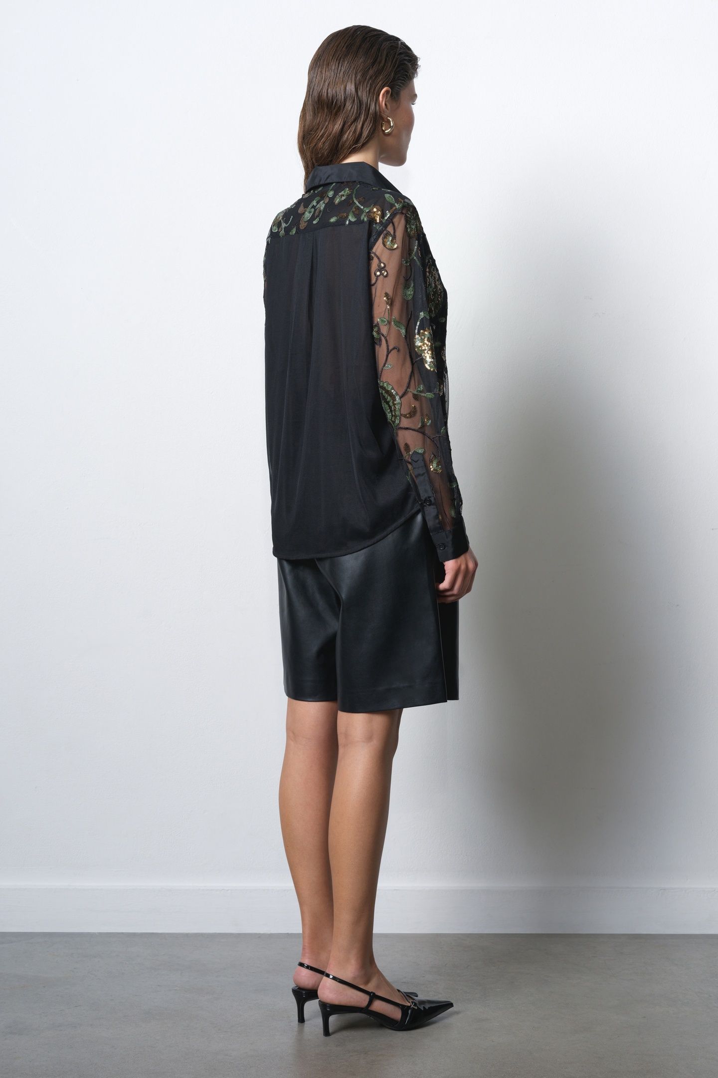 ROSHENE SEQUIN SHIRT BLACK SEQUIN MULTI 3