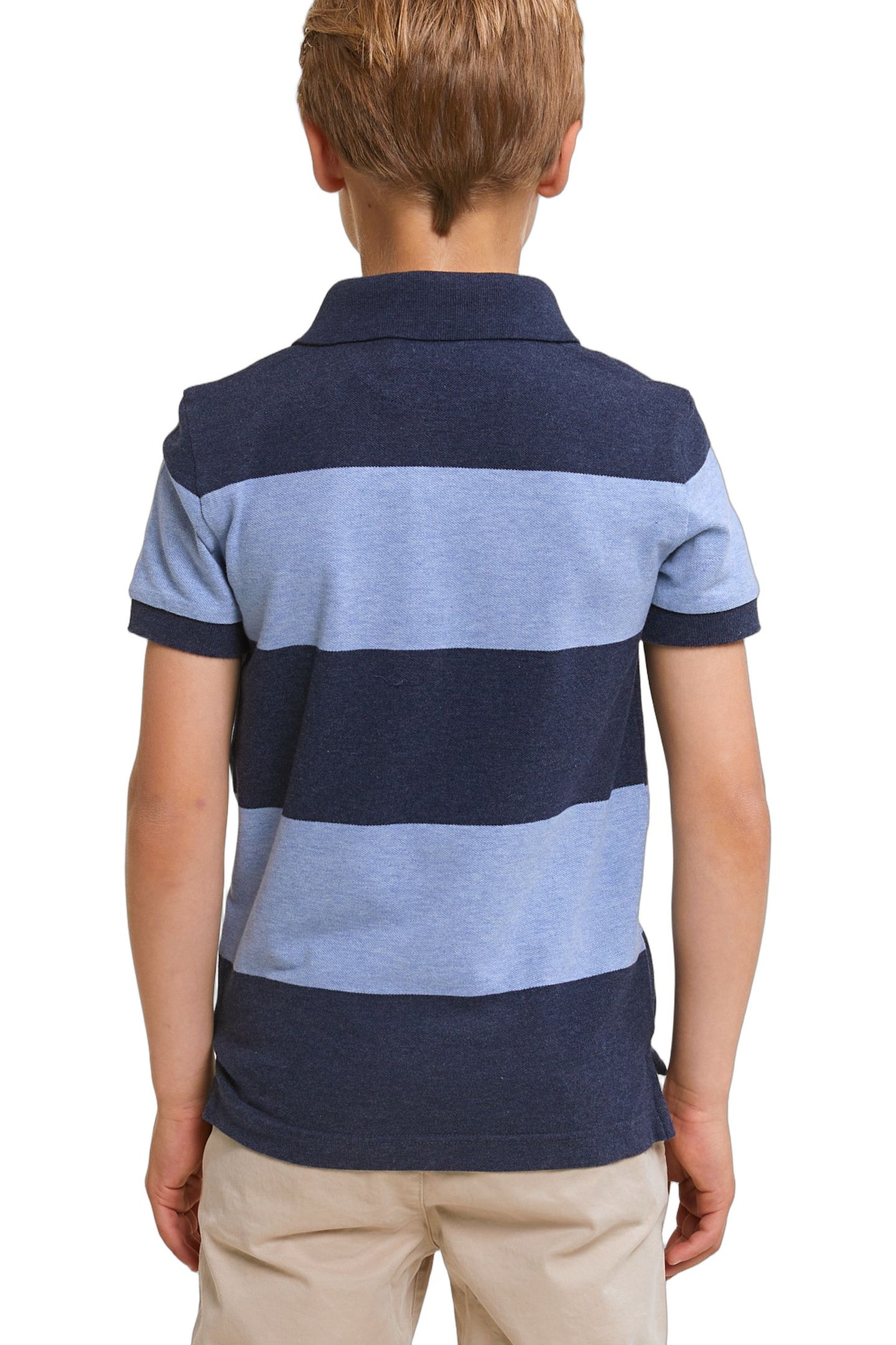CUSTOM FIT STRIPED STRETCH POLO NIGHT BLUE MIX/SEASHORE MIX 3