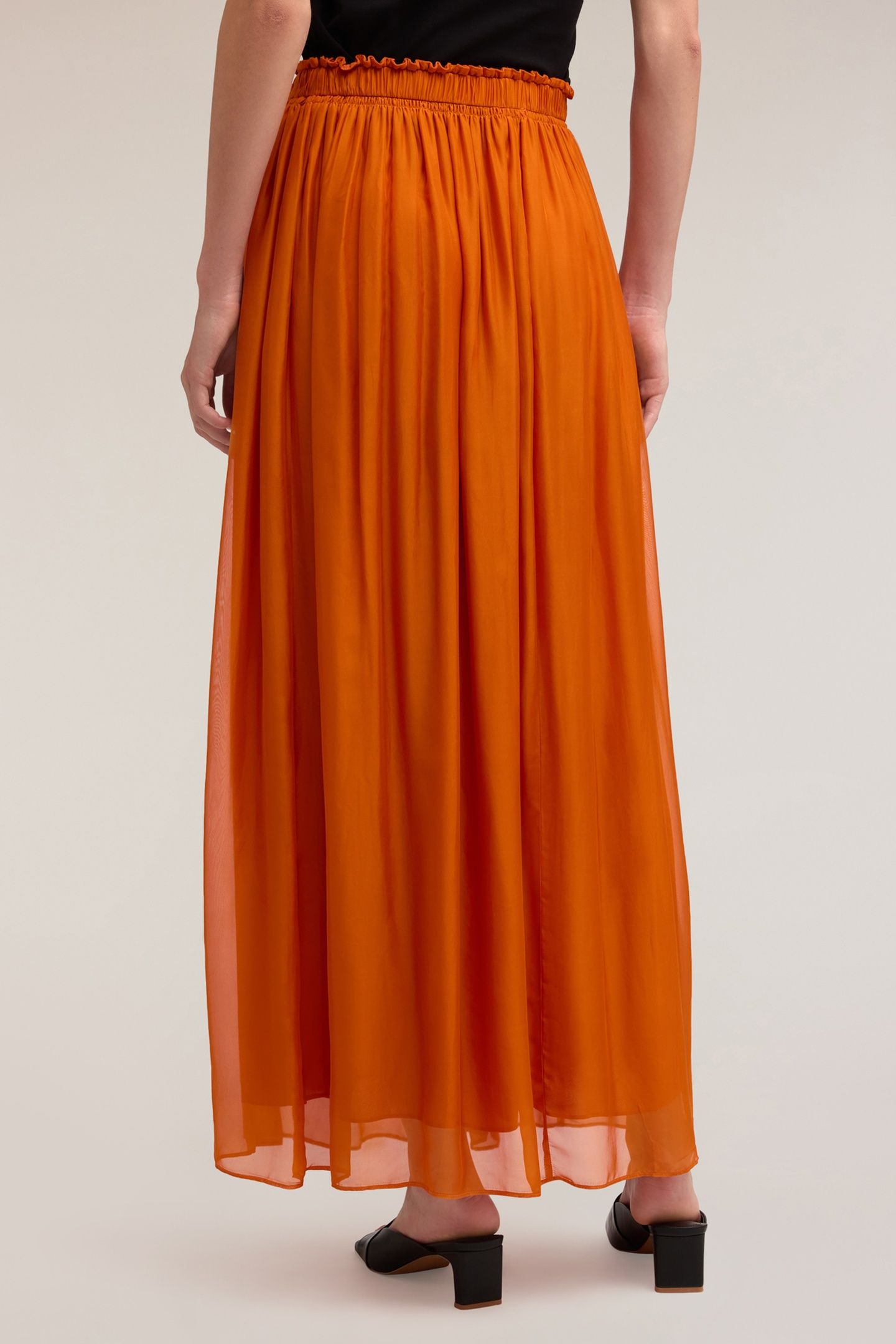 LONG GEORGETTE SKIRT ORANGE 3