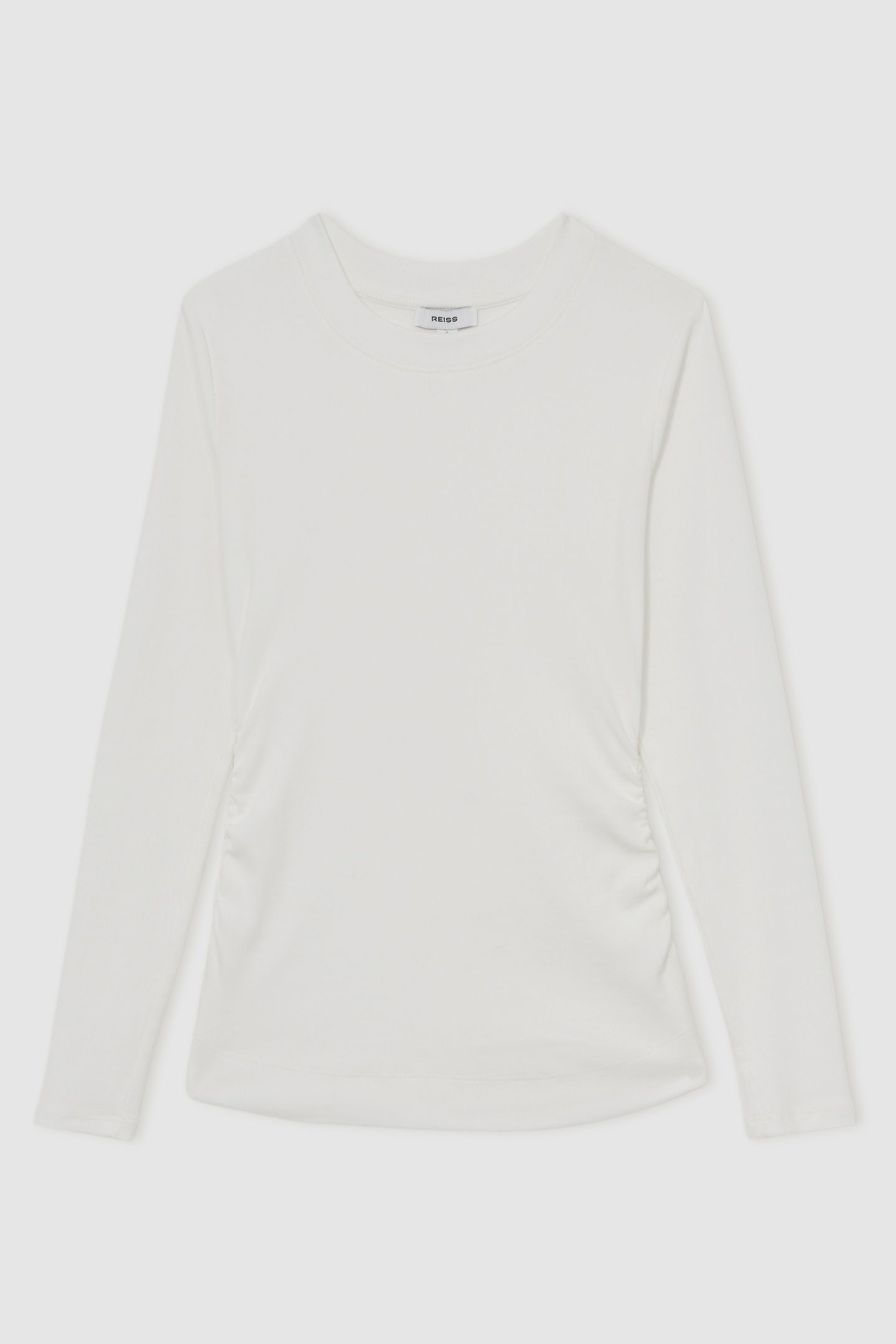 RIBBED LONG SLEEVE T-SHIRT WHITE 3