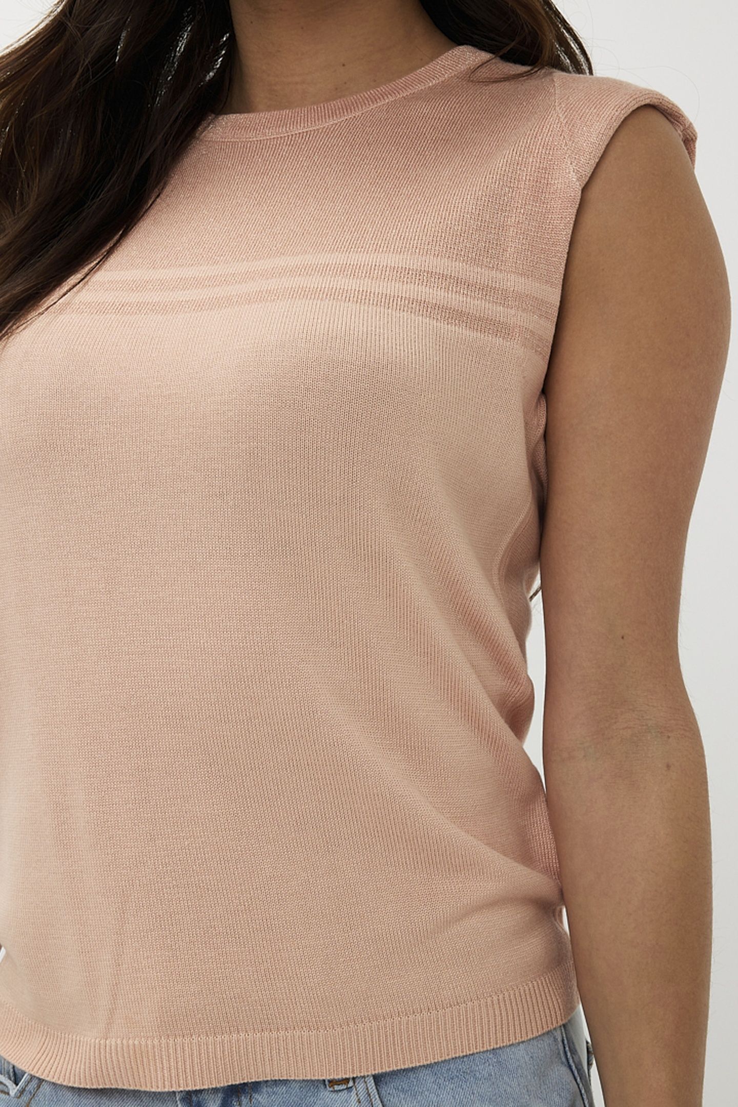 SWEATER SLV/LSS STRIPES LUREX LIGHT APRICOT 8
