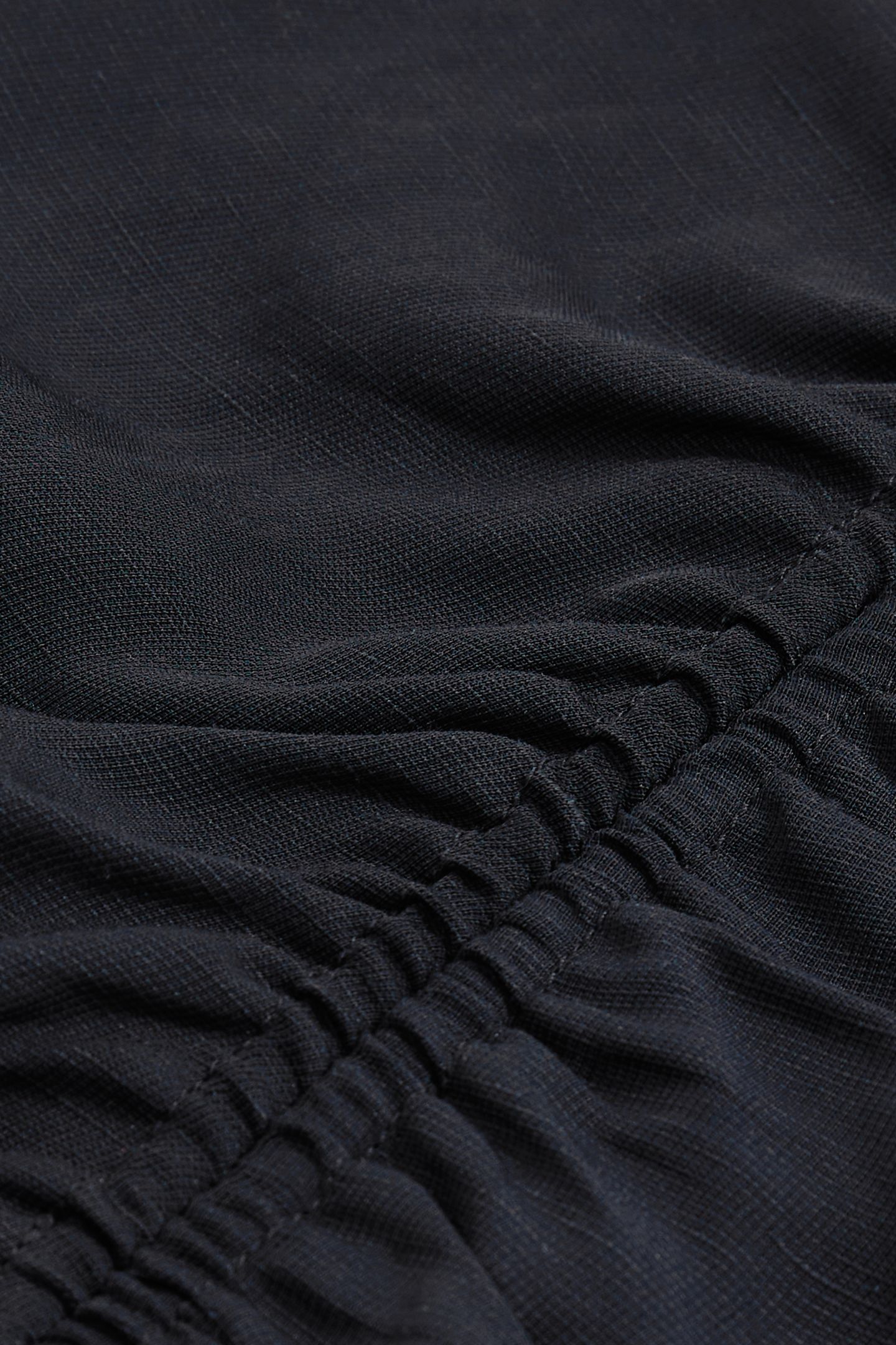 RUCHED LINEN DRESS NAVY 5