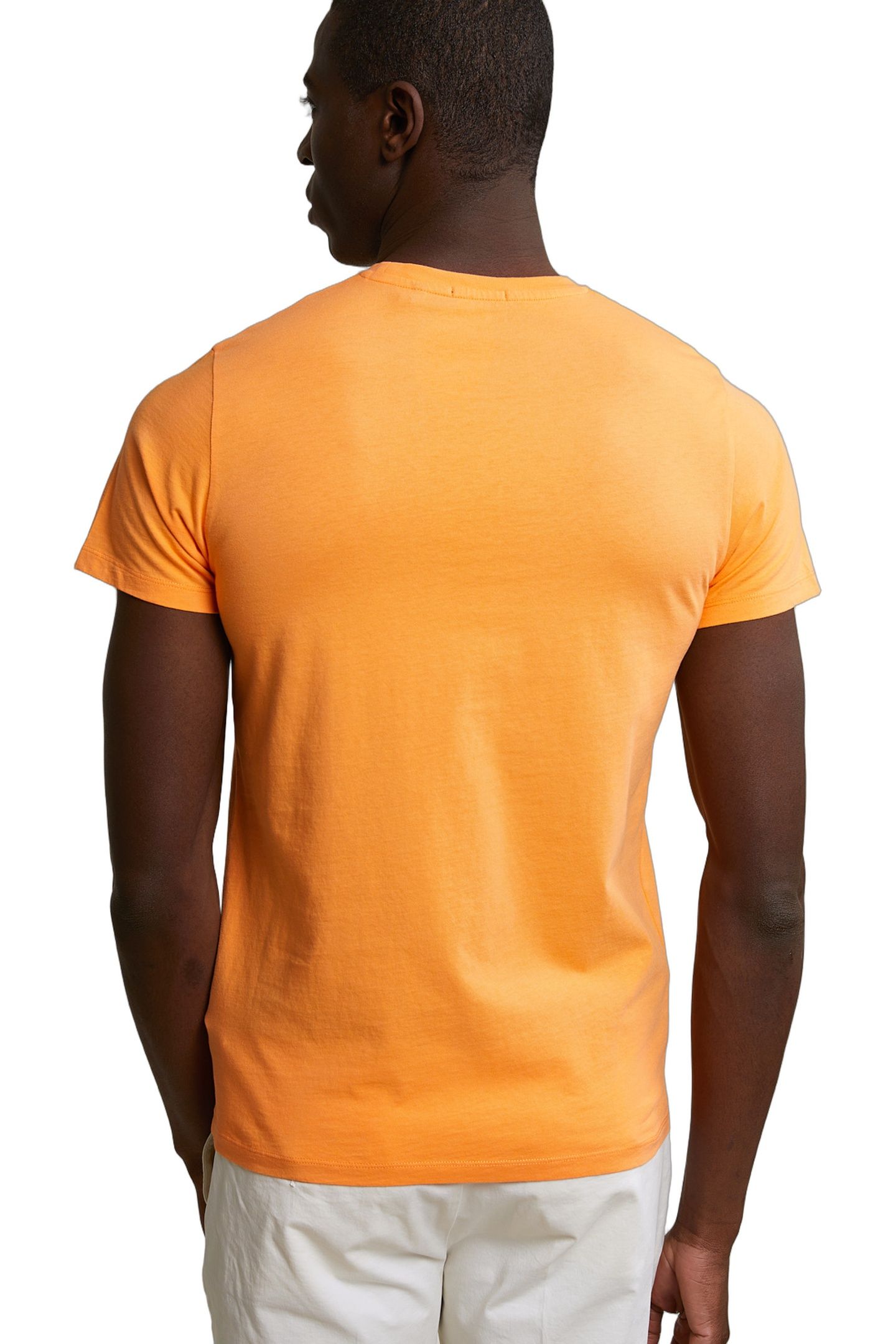CUSTOM FIT BASIC PIMA COTTON CREW NECK T-SHIRT PEACH 4
