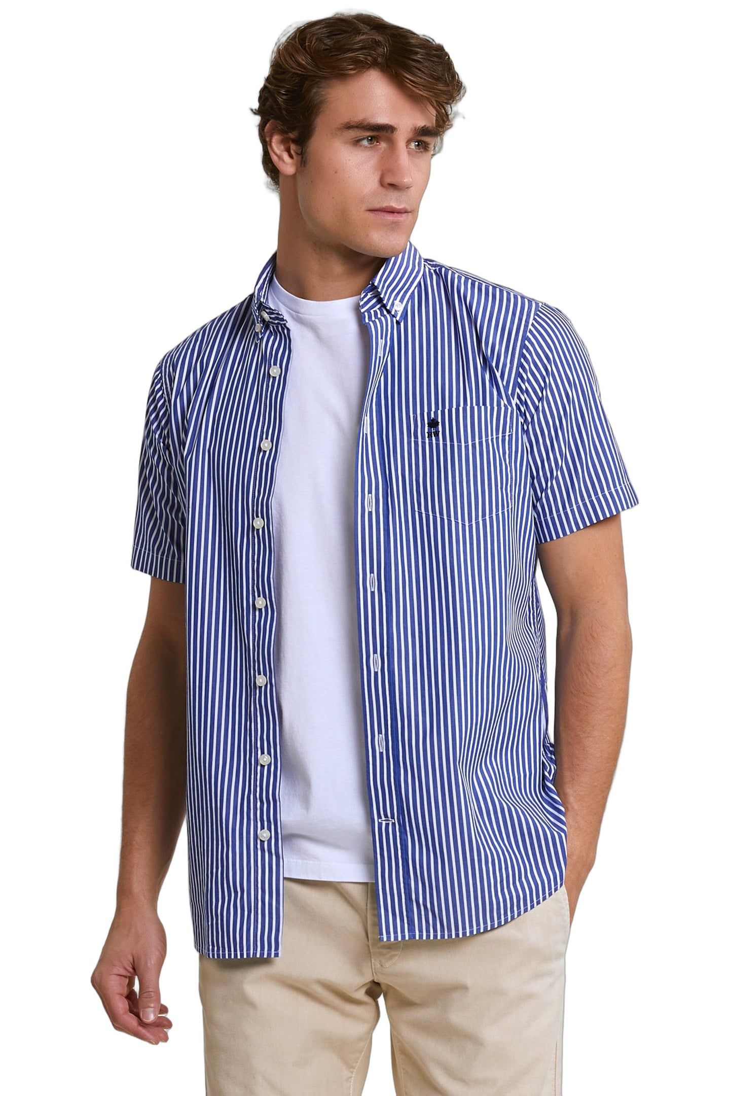 CUSTOM FIT STRIPED PERFORMANCE STRETCH SHIRT SHORT SLEEVES B 1
