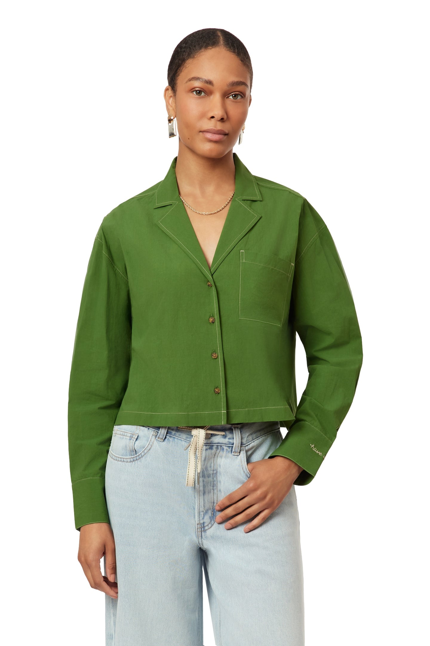 NOTCH LAPEL SHIRT GARDEN GREEN 1