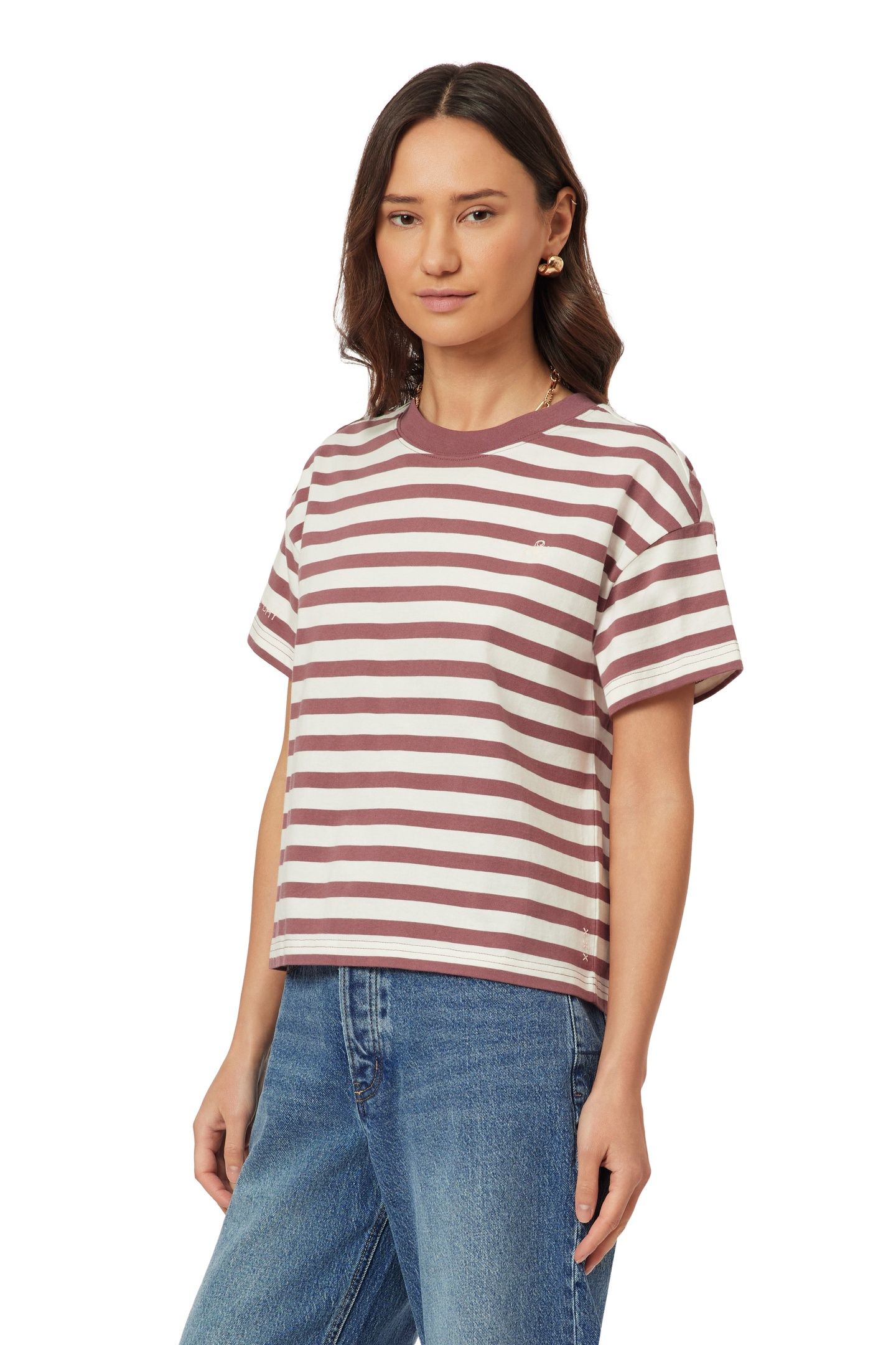BOXY CROP TEE ROSE BROWN/SUGAR SWIZZLE 3