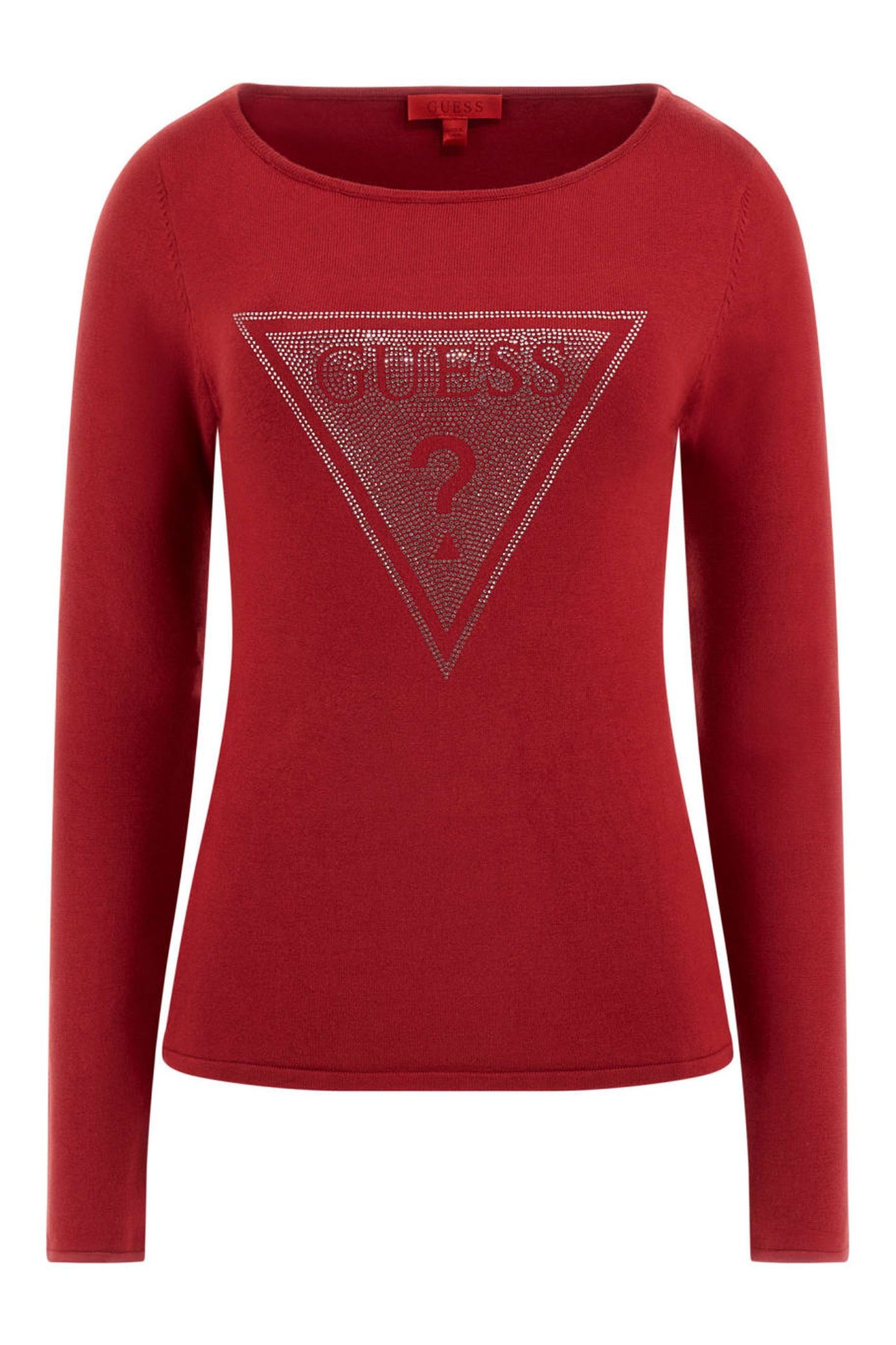 GUESS ECO LS TRIANGLE LOGO ELI SIREN RED 3