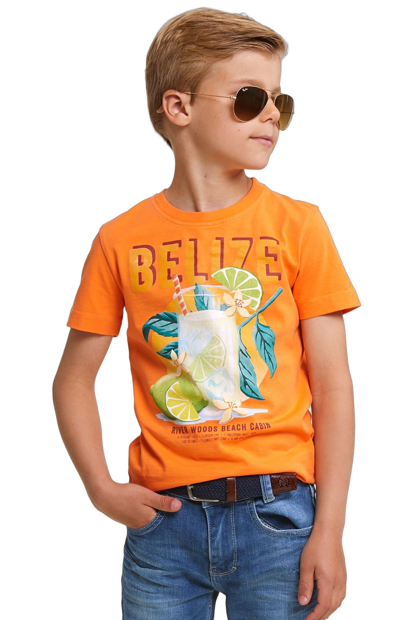 NORMAL FIT BASIC T-SHIRT SHORT SLEEVES ELECTRIC ORANGE 1