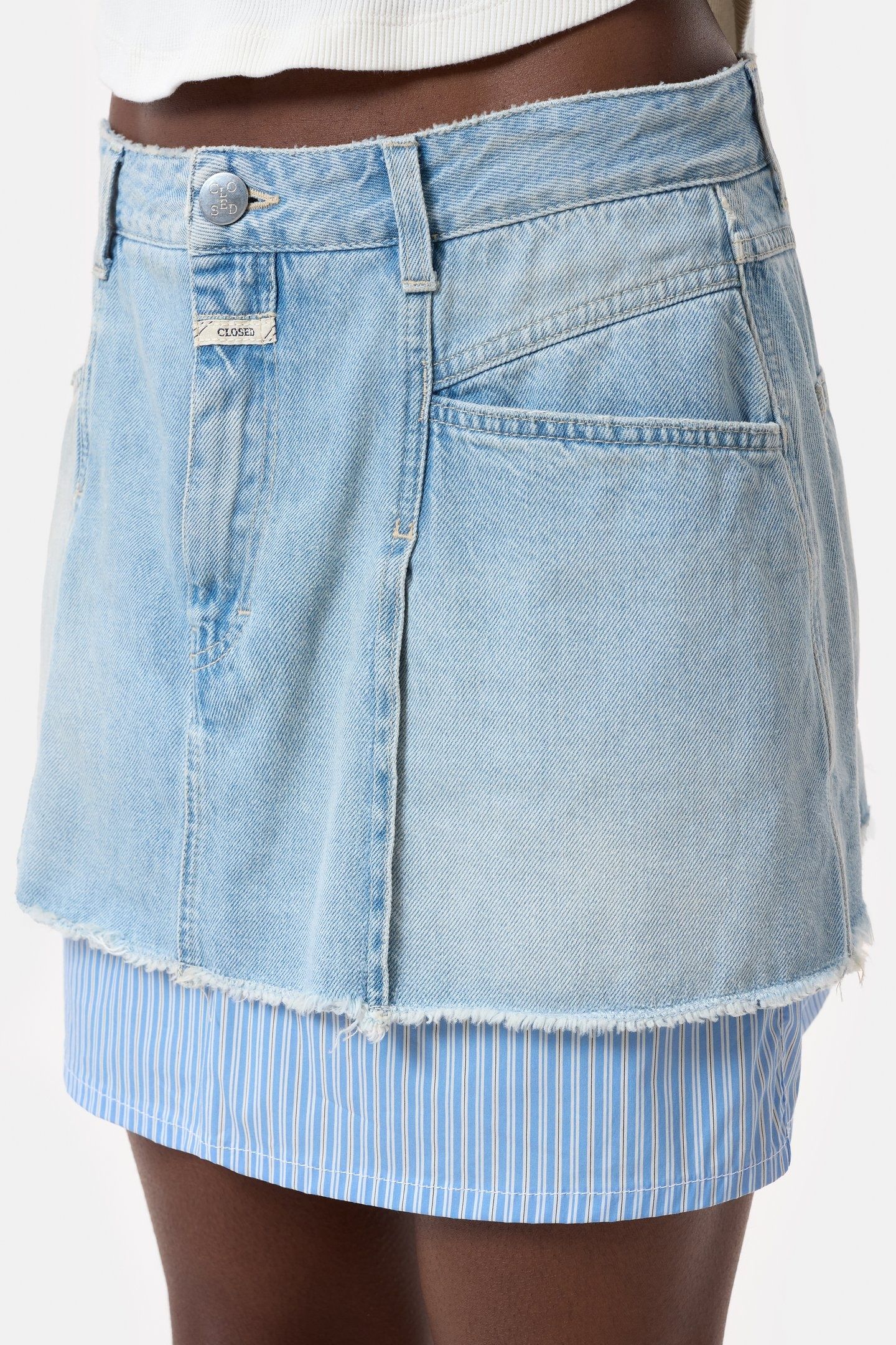 DENIM POPLIN MINI SKIRT LIGHT BLUE 4