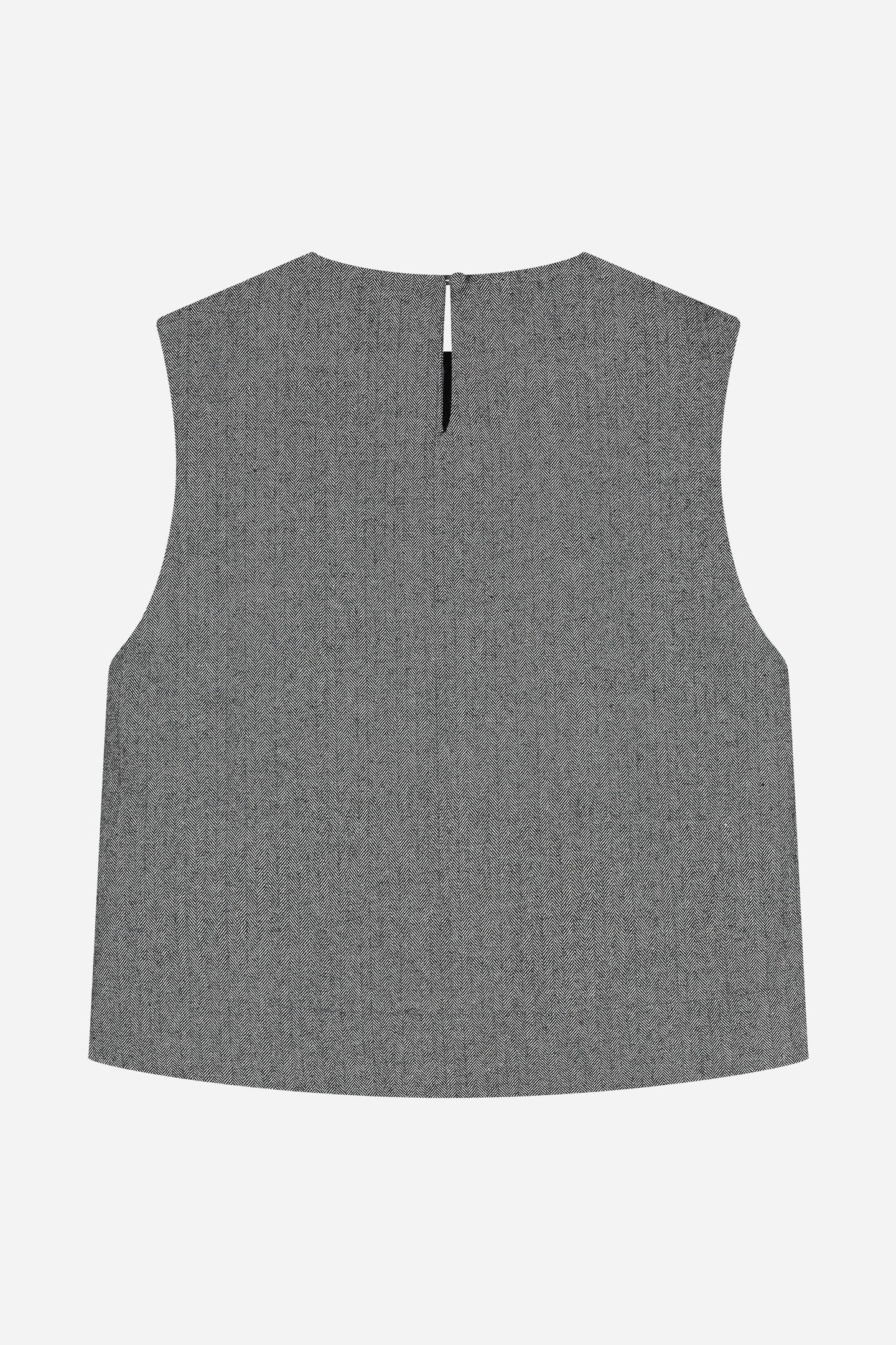 NOUS SOMMES LABELS – MIRA SL HERRINGBONE TOP GREY 4