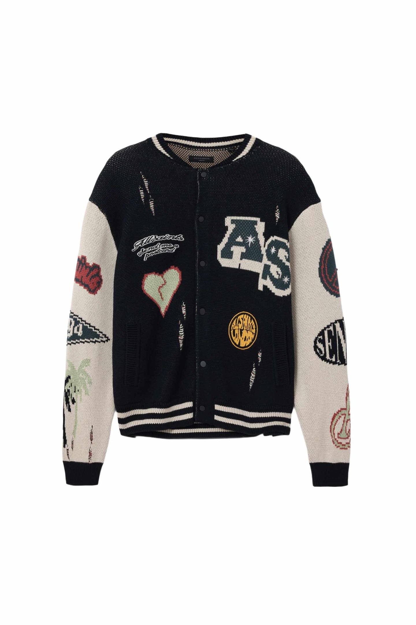 CHASE CARDIGAN BLACK/ECRU WHITE 5