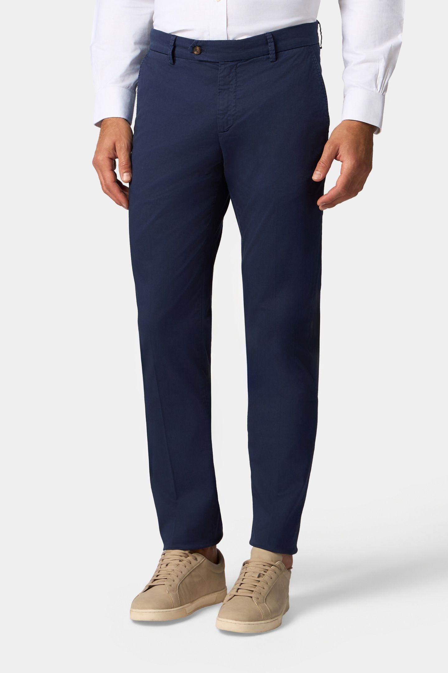 REGULAR FIT STRETCH COTTON GABARDINE CHINO BLUE 1