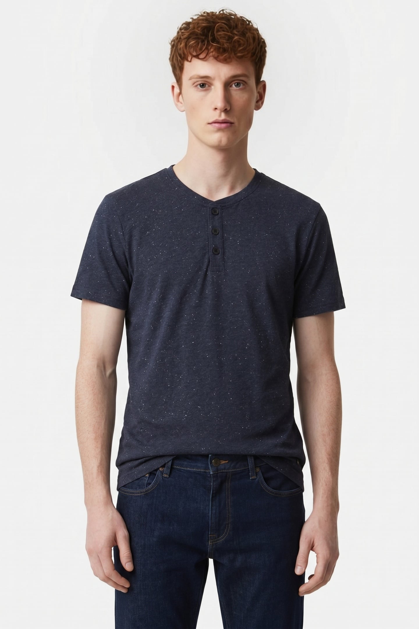 T-SHIRT GRANDDAD WITH NEPS DEEP BLUE 1