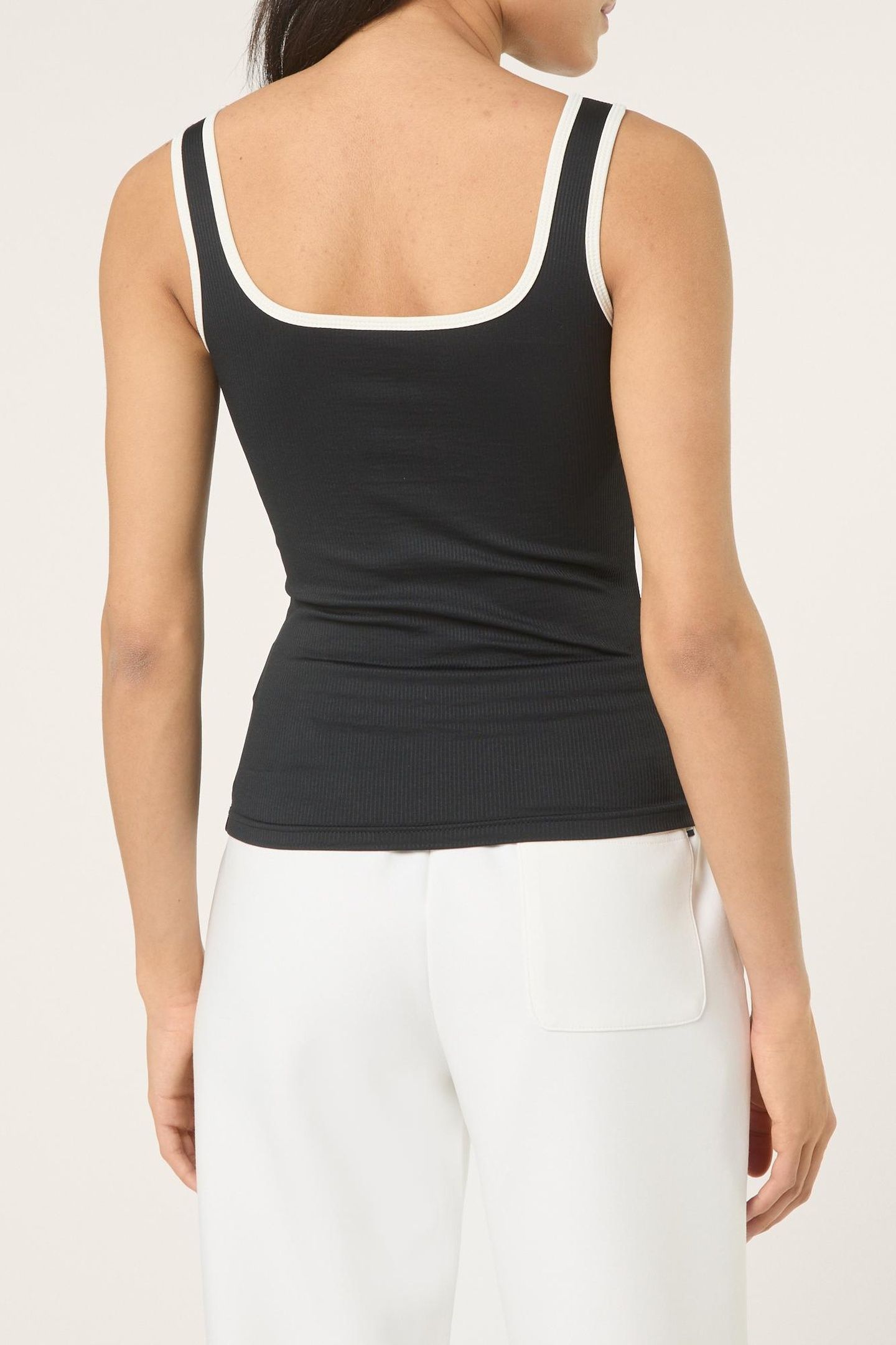 MAIANO SLIM LOGO RIB TANK TOP BLACK 3