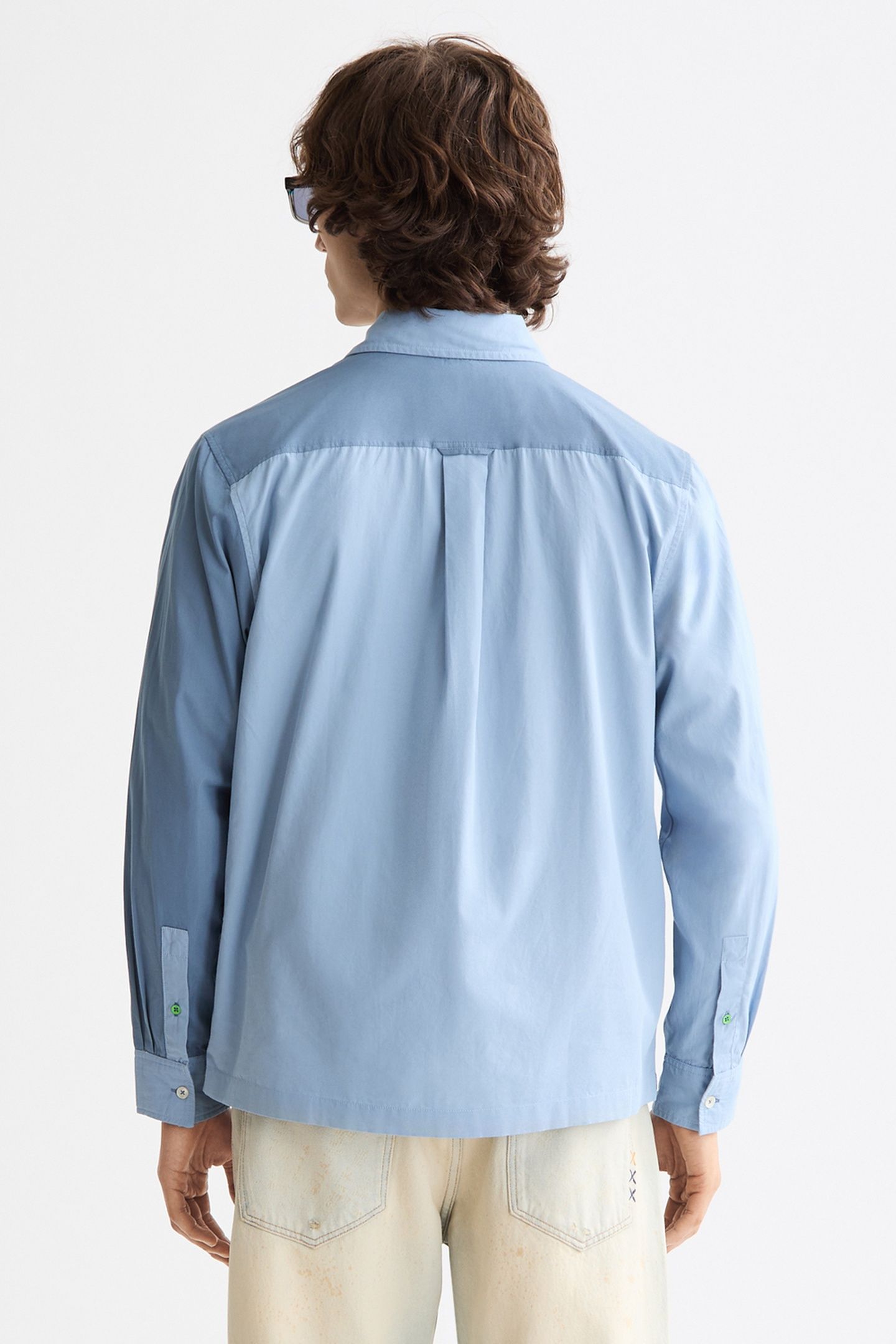 RELAXED-FIT LETTERS POPLIN SHIRT FADED DENIM 2