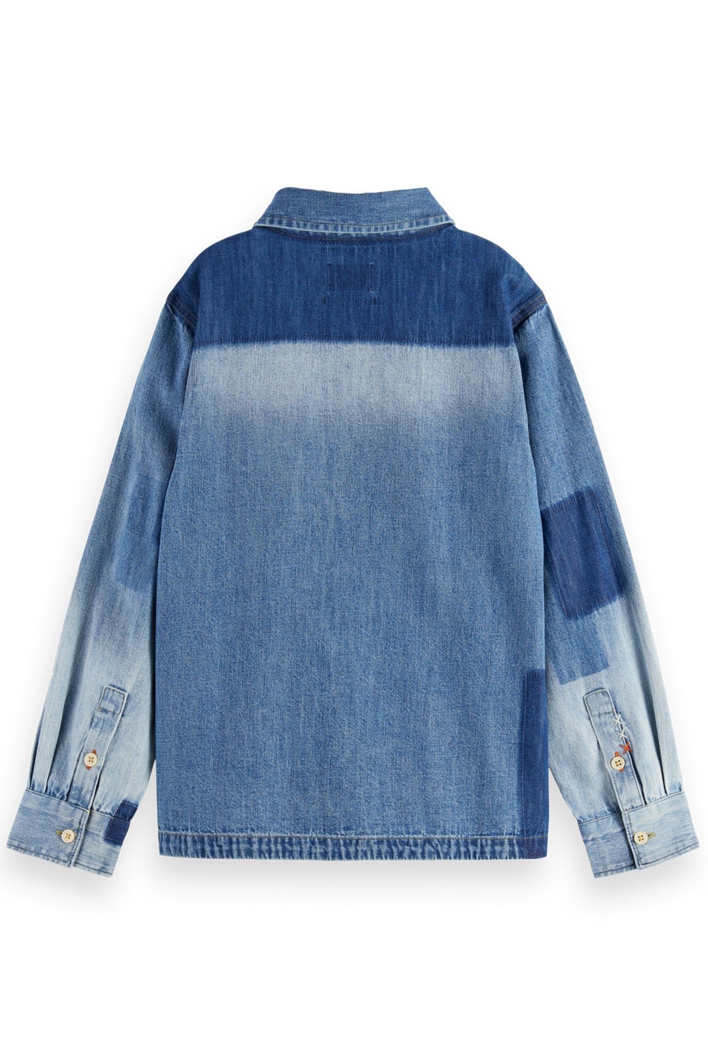 BOY DENIM WASHED PATCHWORK OVERSHIRT ART FROM THE HEART 2