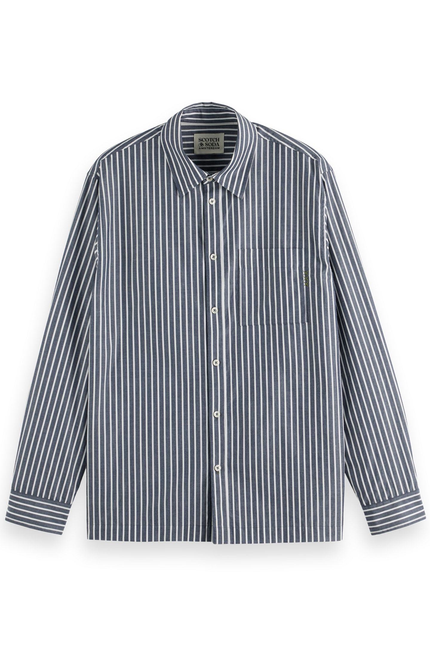 STRIPED RELAXED-FIT POPLIN SHIRT SKY CAPTAIN STRIPES 4